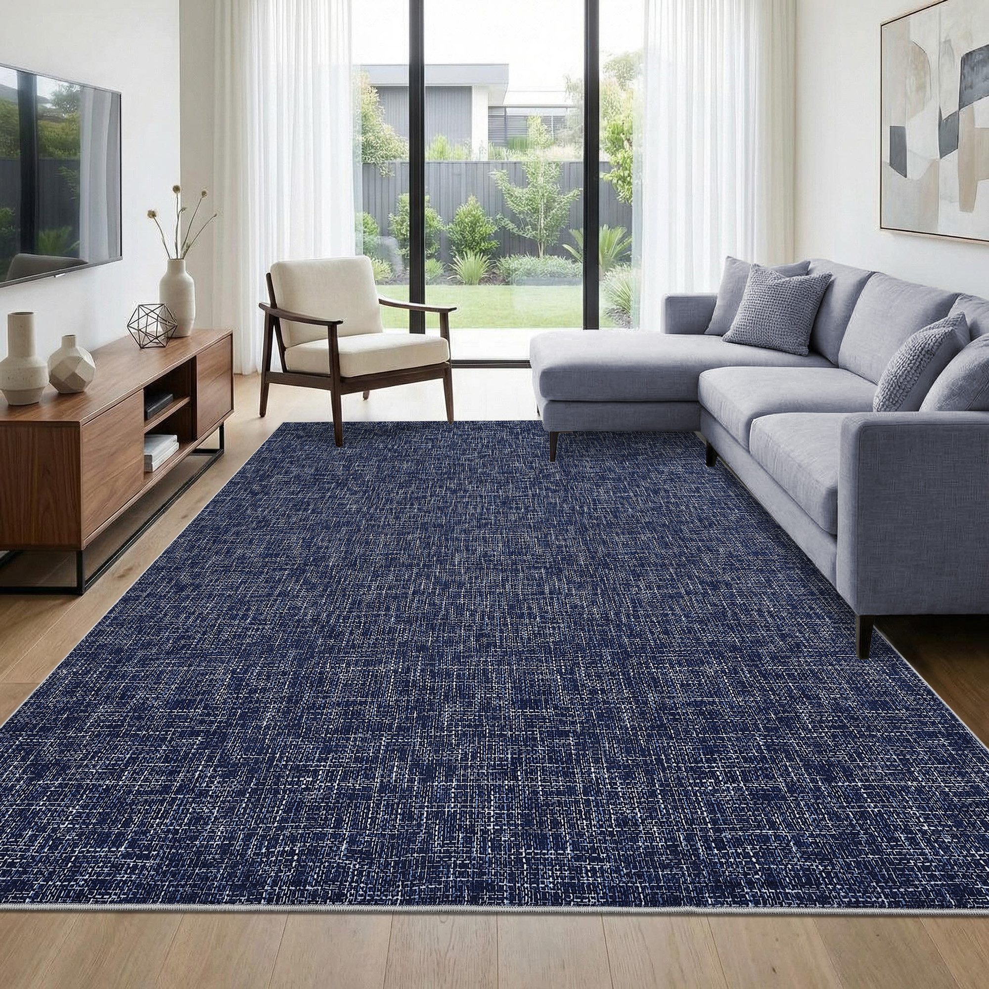 GarveeMore Veloursteppich Designteppich ultra-dünner Teppich, Maschinenwaschbar 160 x 230 cm, Rutschfest & pflegeleicht – Faltbar, niedriger Flor, schmutzabweisend