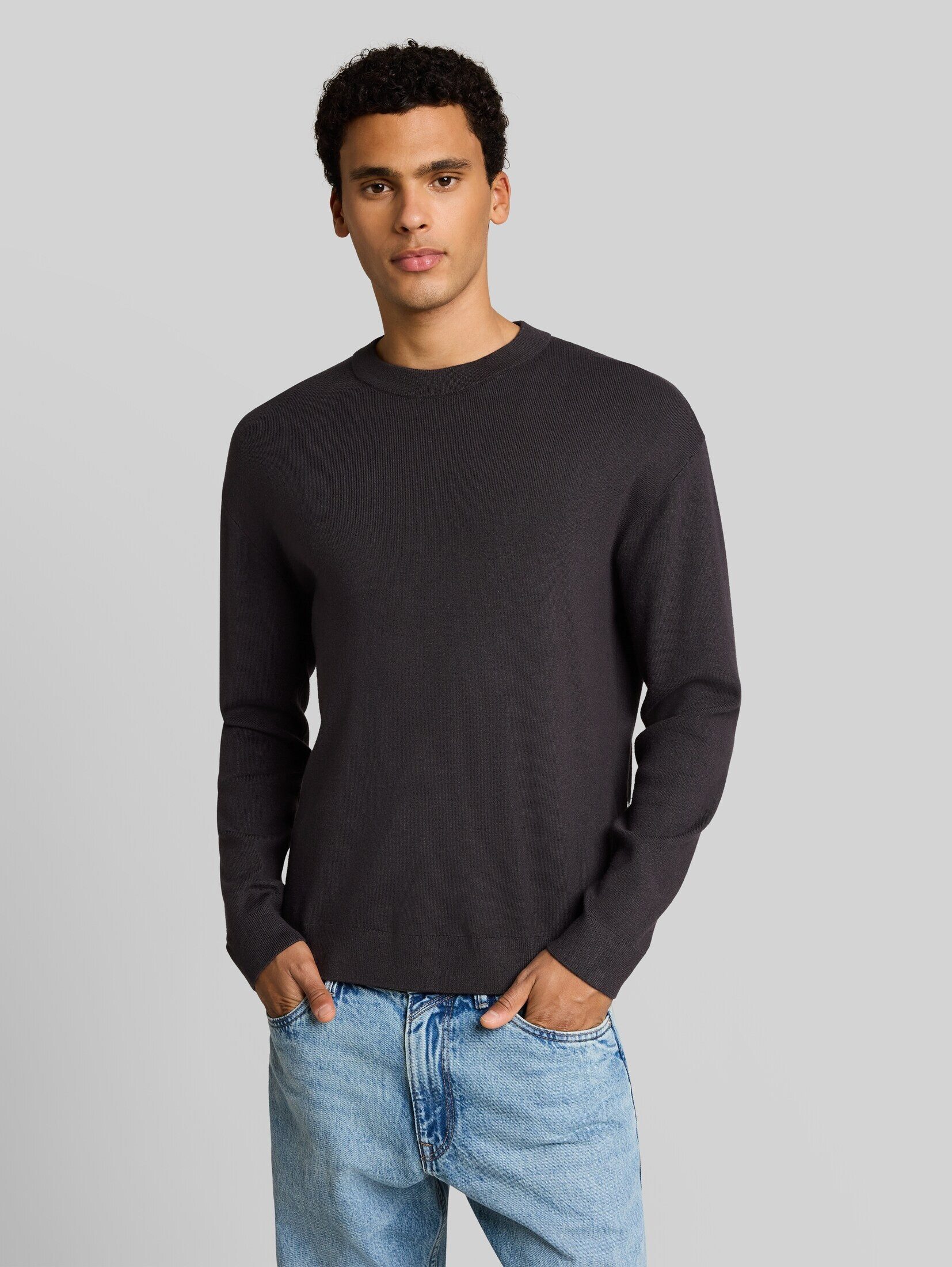 TOM TAILOR Denim Strickpullover Pullover & Strickjacken Basic Strickpullover mit Rundhalsausschnitt