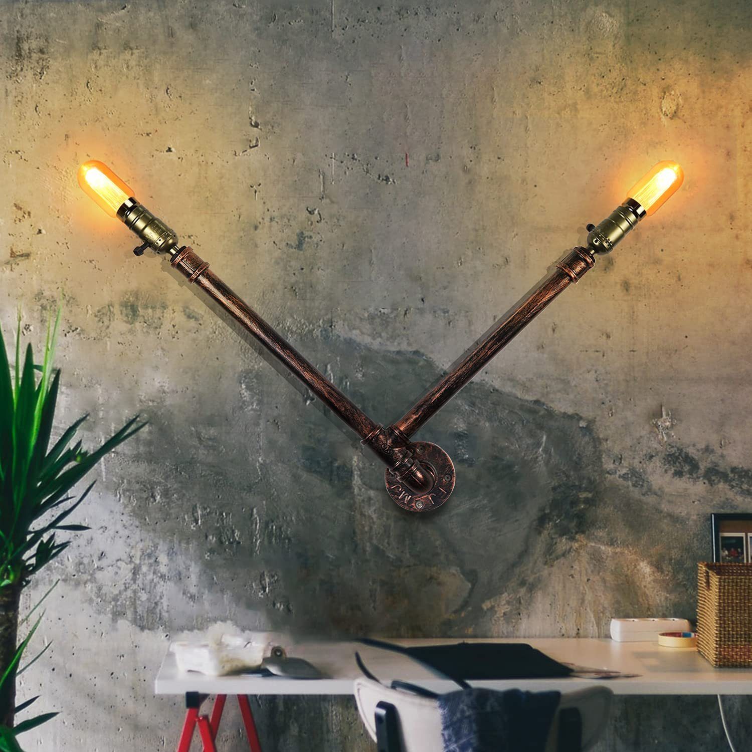 ZMH Wandleuchte Wandlampe Vintage Wandleuchte Deko-Retro Innen Lampe für  Wand, LED wechselbar, Wandlampe