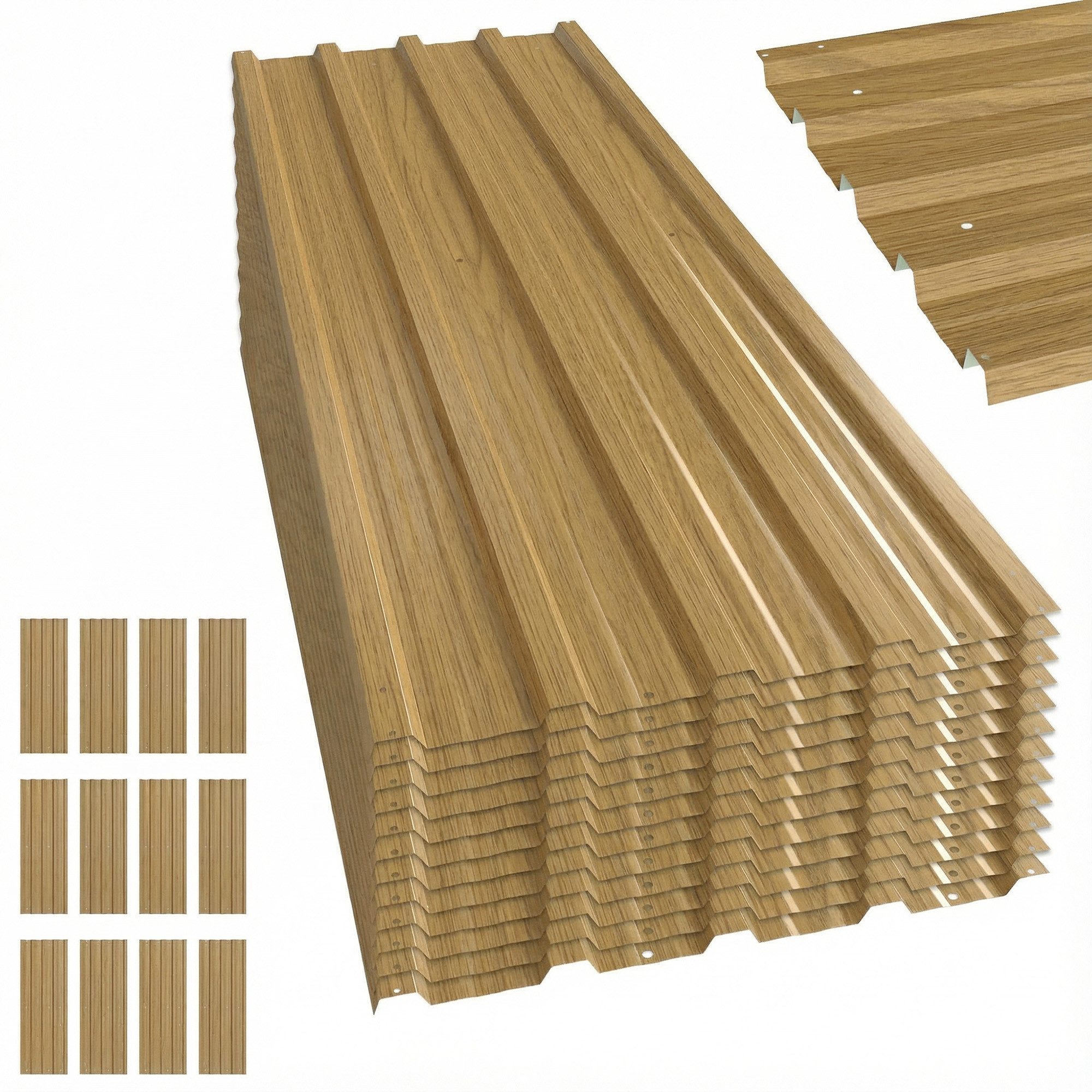 FELIXLEO Trapezblech 12 Stück Trapezblech 129x45cm 7m² Verzinkt Dachblech 0, (1-St)