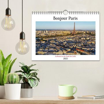 CALVENDO Wandkalender Bonjour Paris (Wandkalender 2025 DIN A4 quer), CALVENDO Monatskalender