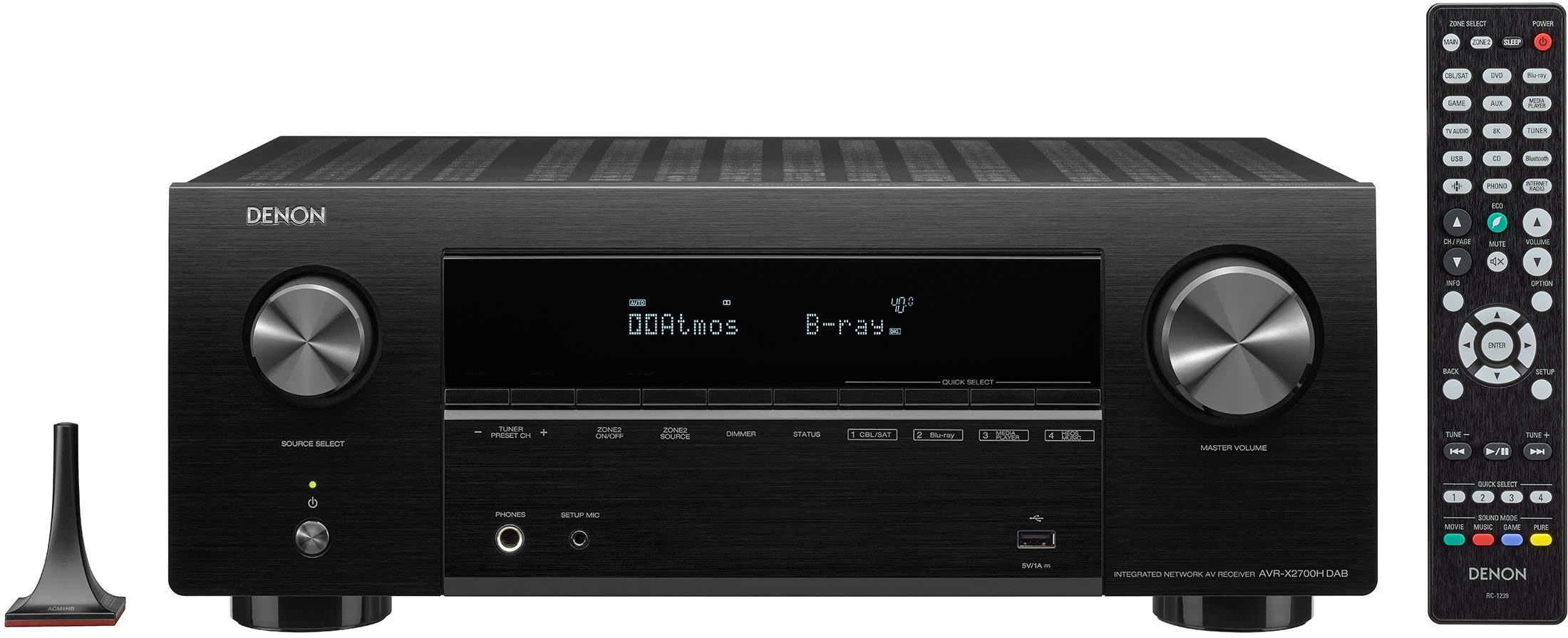 Denon AVRX2700DAB - 7-Kanal 7 AV-Receiver (Bluetooth, fähig, Sprachassistenten) Multiroom WLAN, (Ethernet), LAN unterstützt bevorzugten