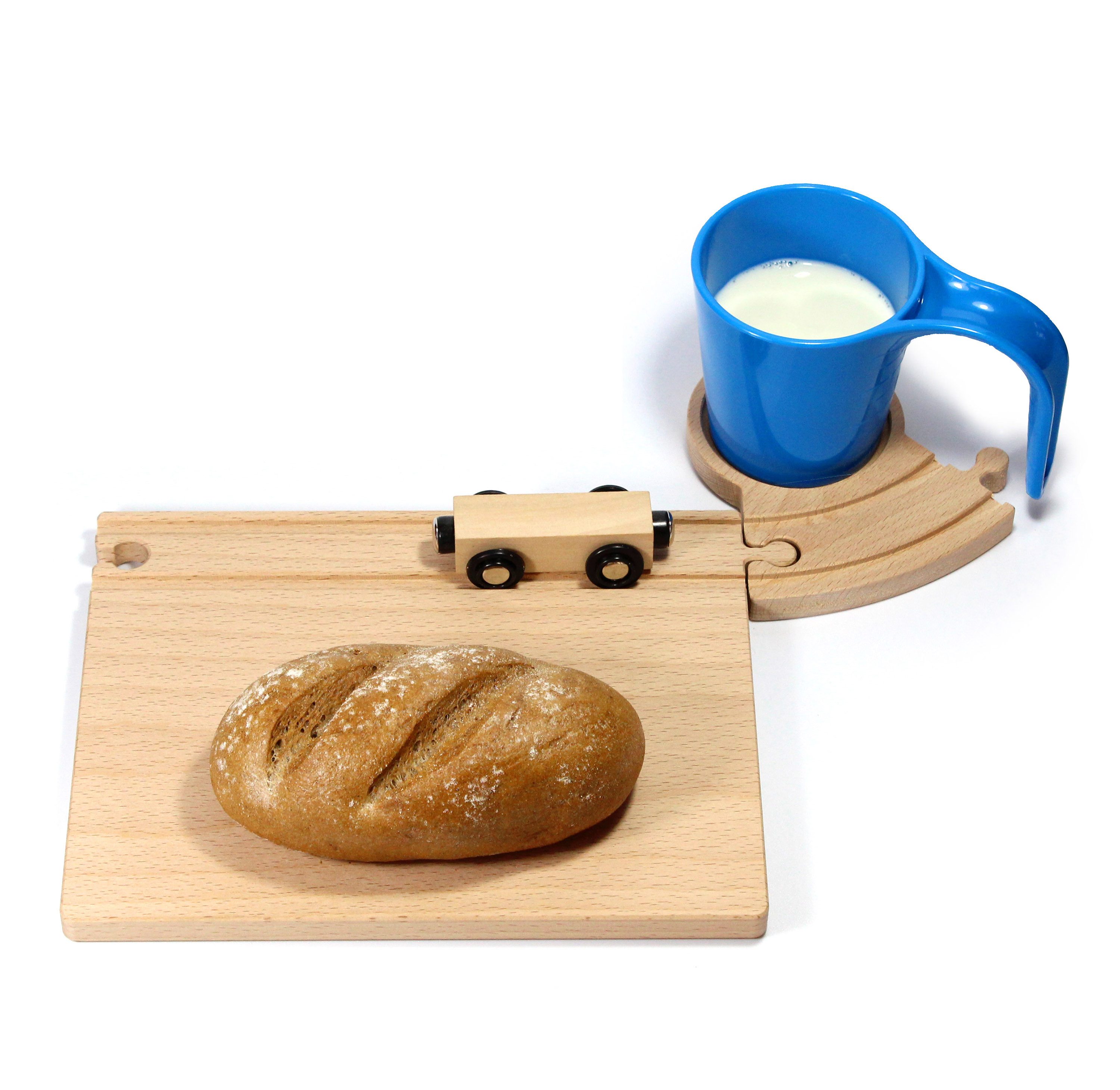 Neue Freunde Frühstücks-Set Eisenbahn Frühstücksset, für Fans der Holzeisenbahn