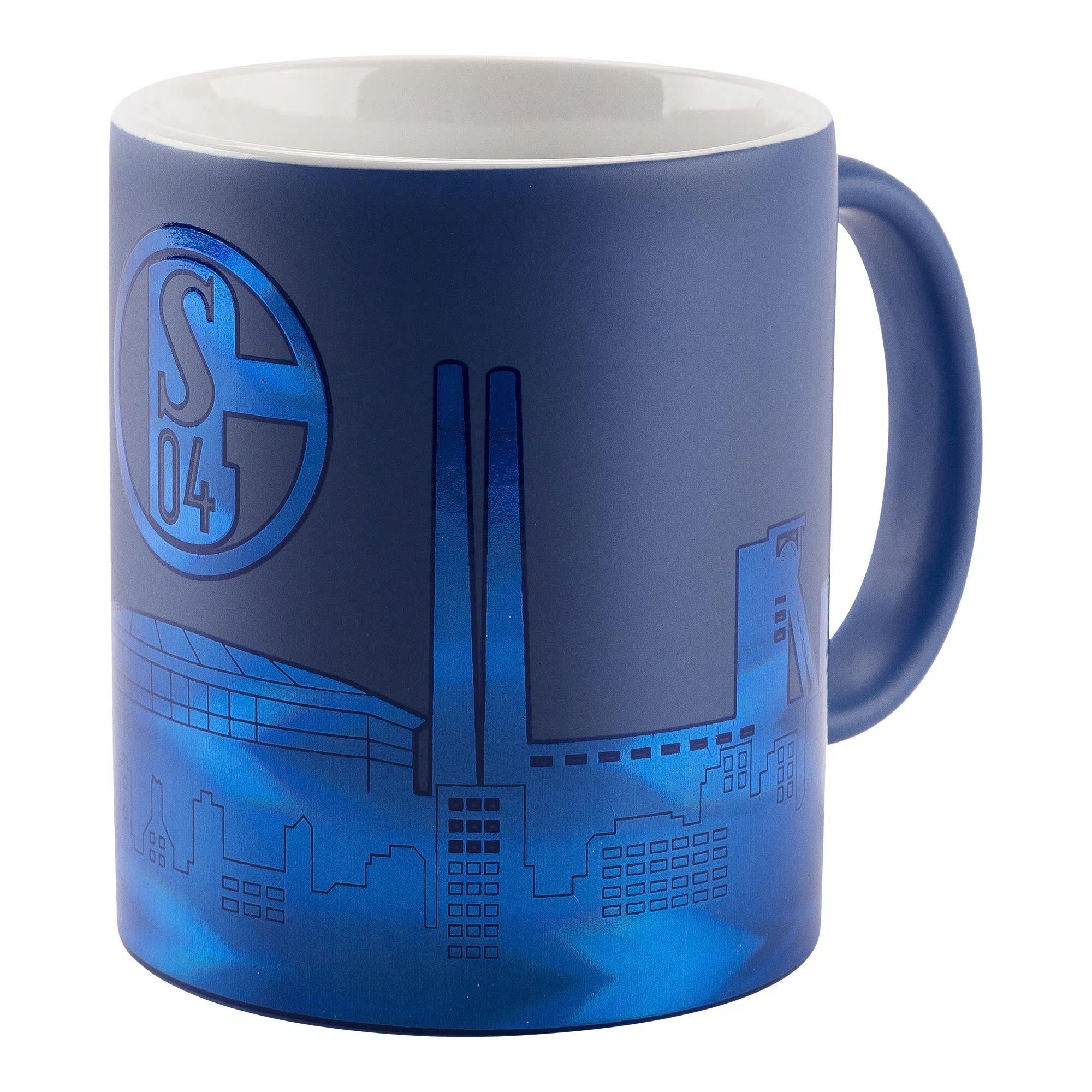 FC Schalke 04 Tasse Kaffeebecher Skyline Ton-in-Ton, Schalke Tasse, 1-tlg., Steinzeug