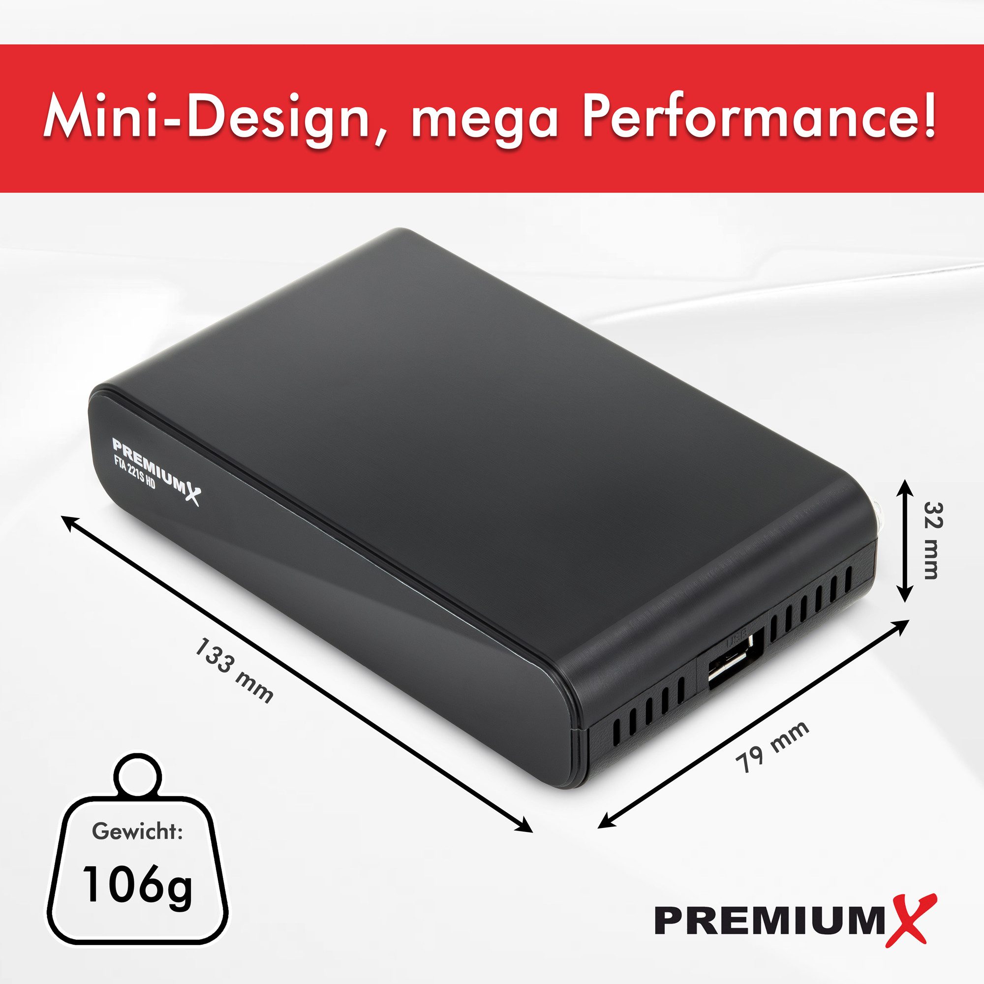 PremiumX HD 221S FTA Digital SAT Receiver DVB-S2 HDMI SCART USB 12V FullHD SAT-Receiver – Bild 5 von 5