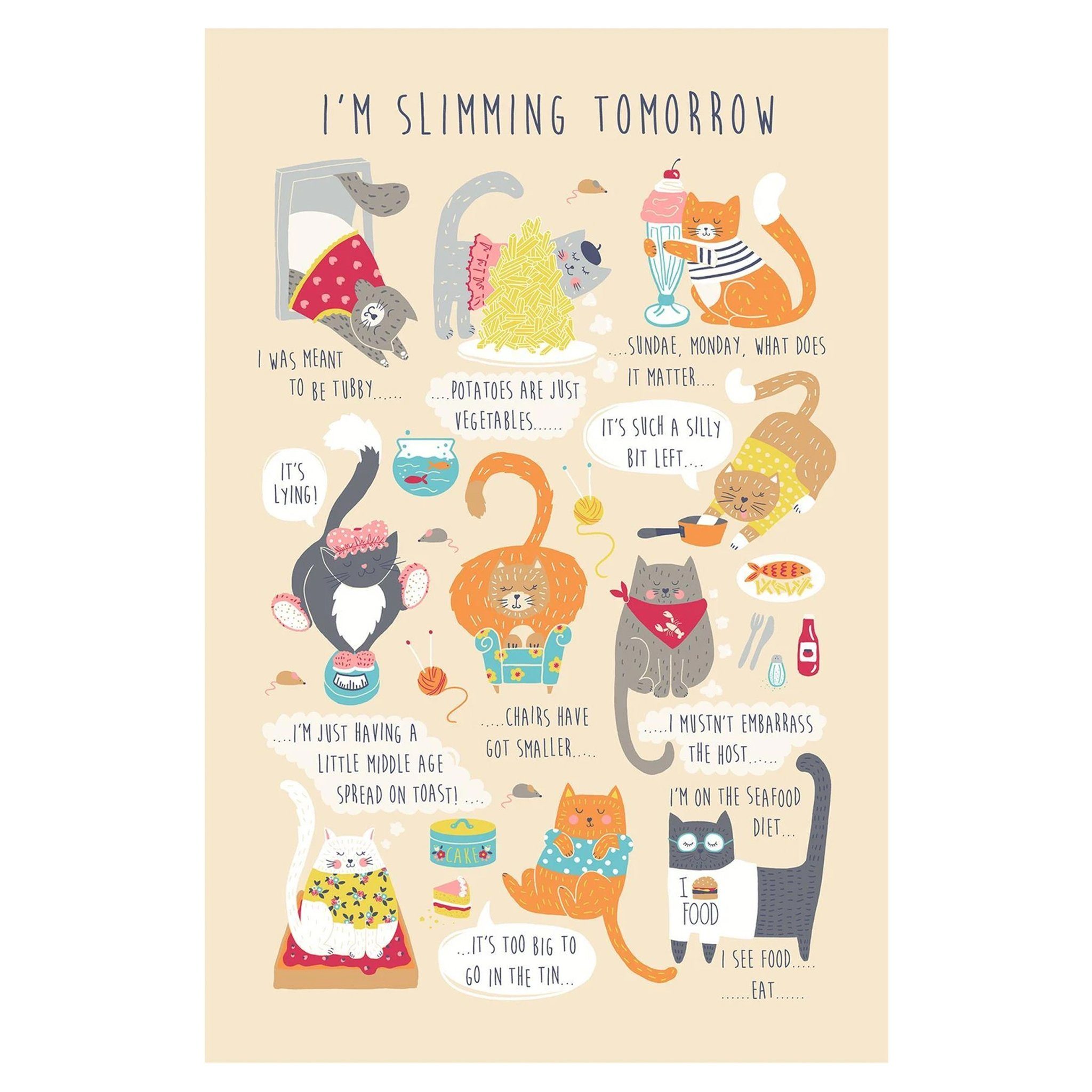 Ulster Weavers Geschirrtuch I'm Slimming Tomorrow, (Set, 1-tlg., 1-teilig), günstig online kaufen