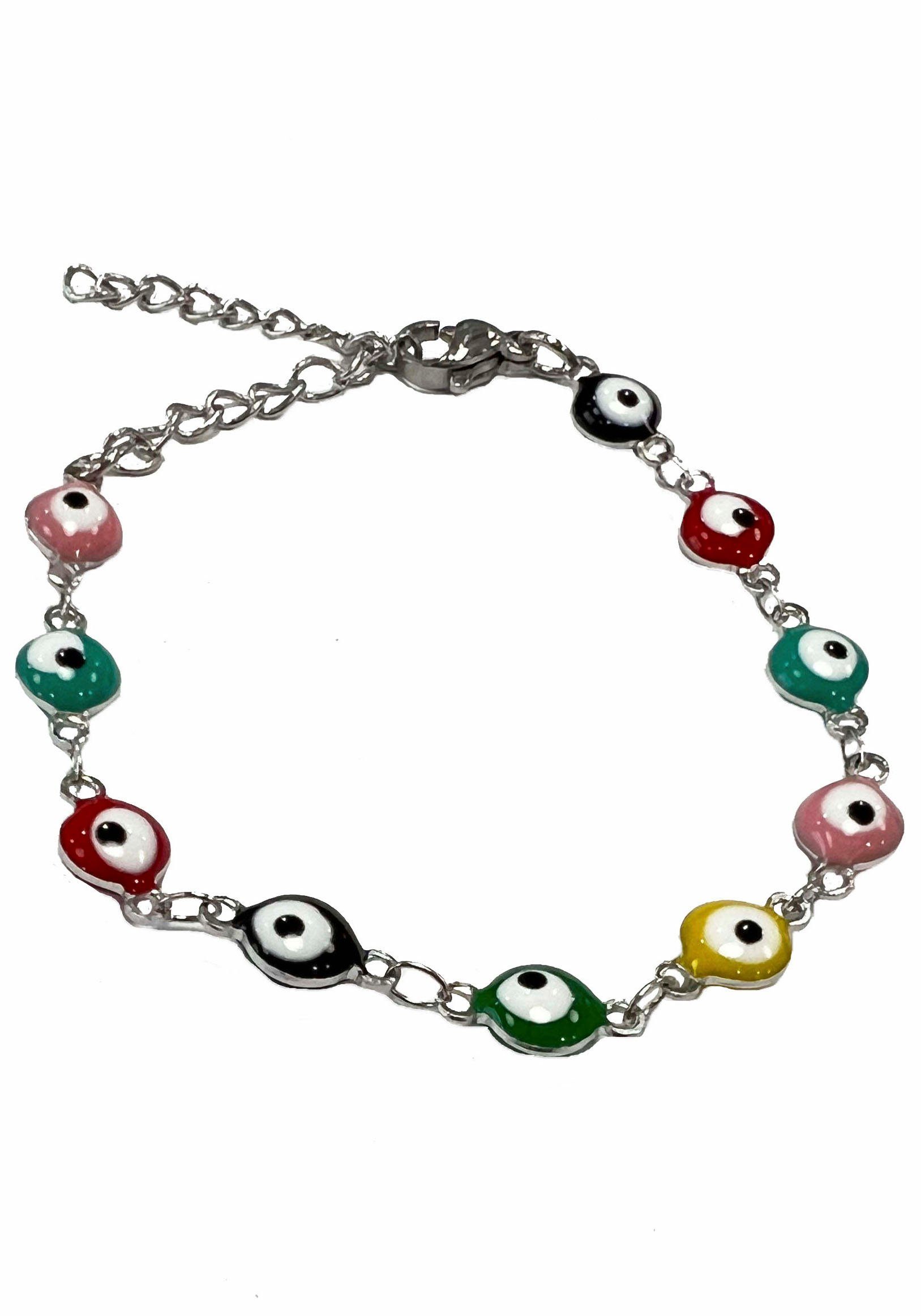 Firetti Armband Schmuck Geschenk Armschmuck Armkette Schutz türk. Auge, Made in Germany - mit Glasstein