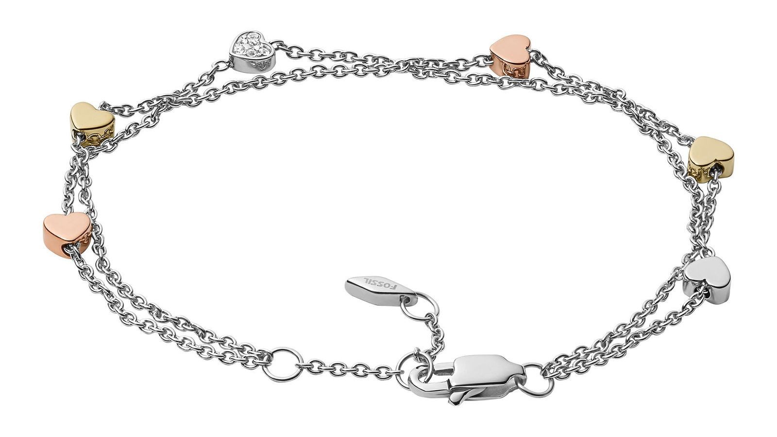 Fossil Gliederarmband Double-Row Heart Bracelet günstig online kaufen