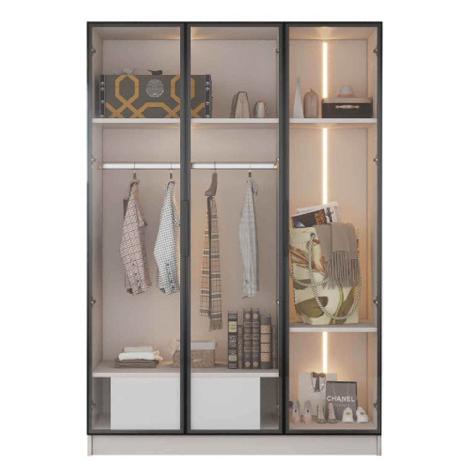 autolock Kleiderschrank Weißer schrank - 110*50*160 günstig online kaufen
