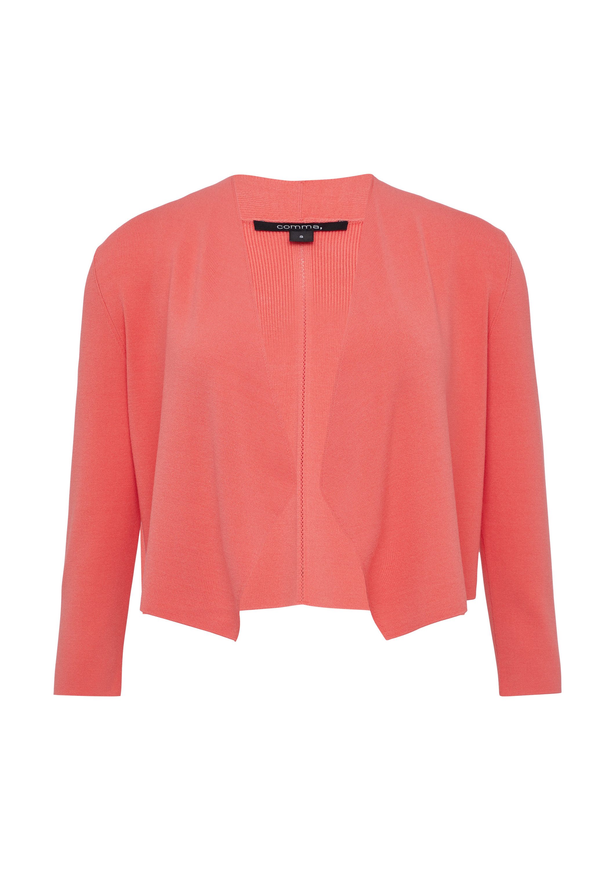 comma Cardigan Strickjacke Verkürzte Feinstrickjacke mit Ajours-Details am günstig online kaufen