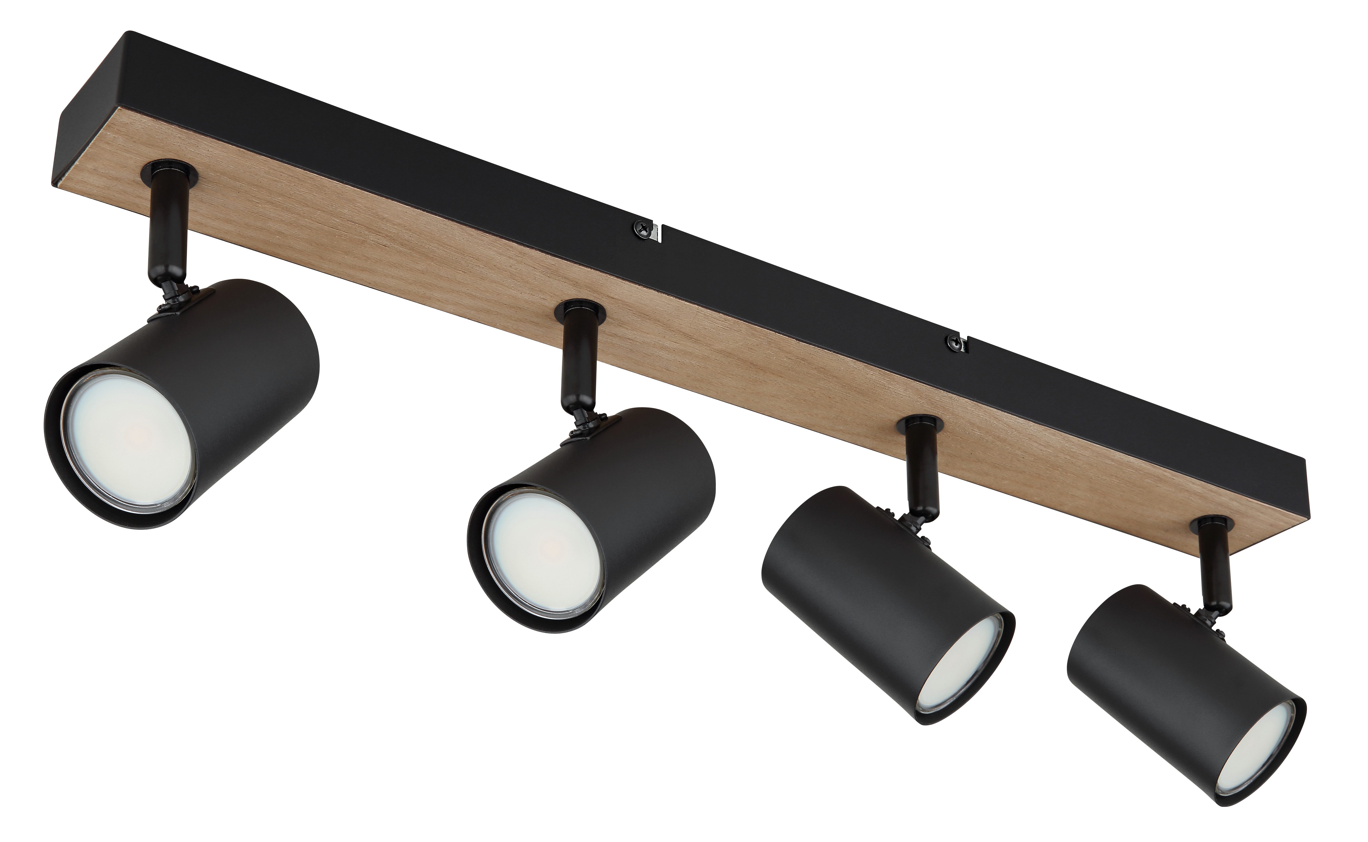 GLOBO LIGHTING Deckenspot ROBBY, ohne Leuchtmittel, Strahler Schwarz/MDF Holzoptik, beweglich, GU10 35W