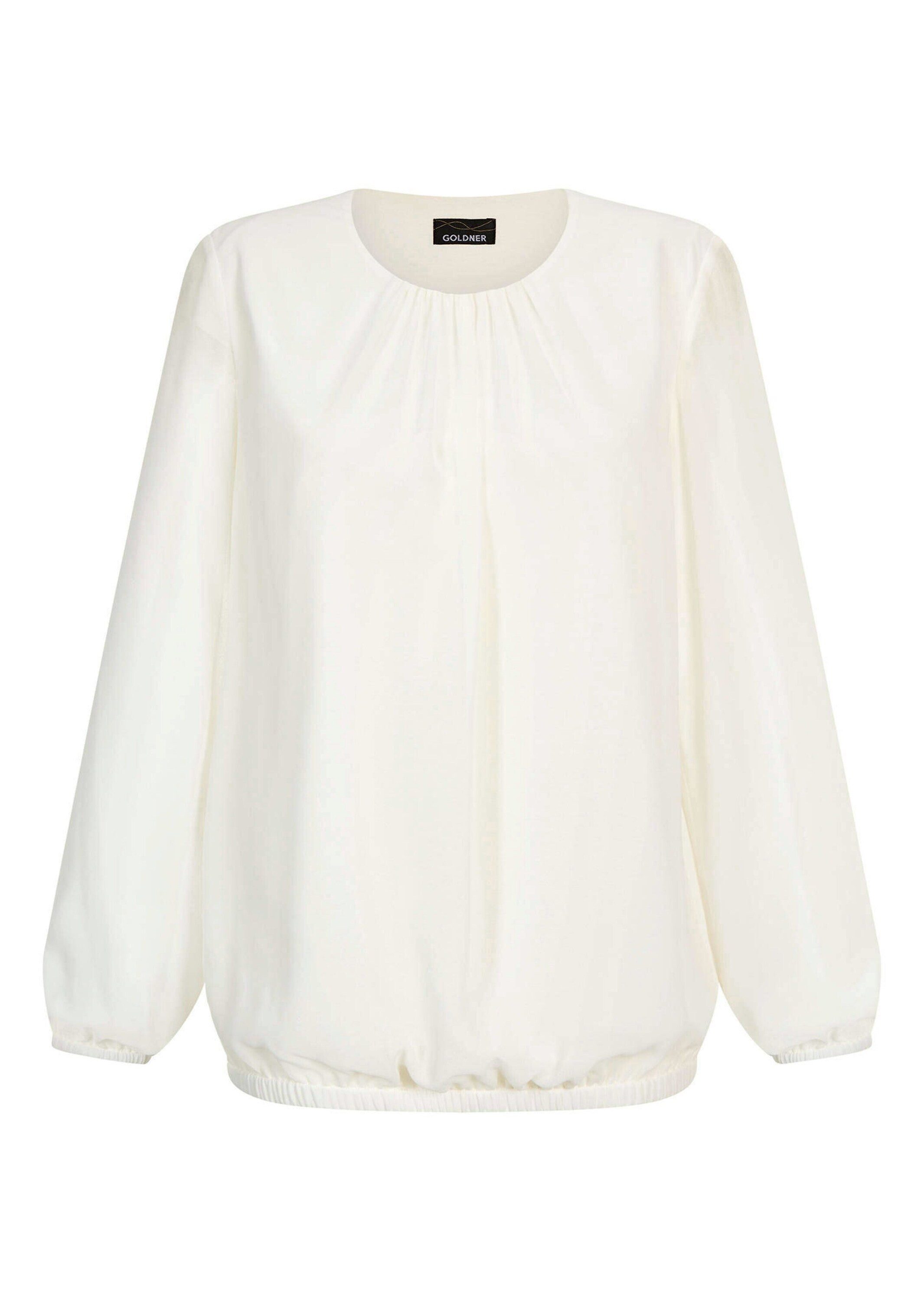 Klassische Bluse Jerseybluse mit Falten-Details