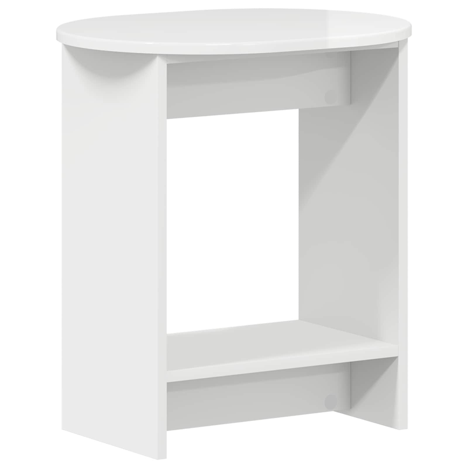 vidaXL Beistelltisch Beistelltisch Hochglanz Weiß 50 x 39,5 x 55 cm Holzwerkstoff (1-St)