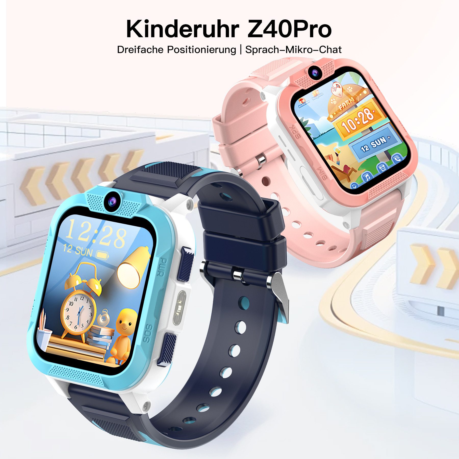 blackview 2026 Kinderuhr 4G LTE GPS Kamera Videoanruf 1,85 Zoll 5–16 Jahre Smartwatch, 1,85", GPS+LBS+WiFi, 4G-LTE, IP68, Knips-Freunde, mit Taschenlampe