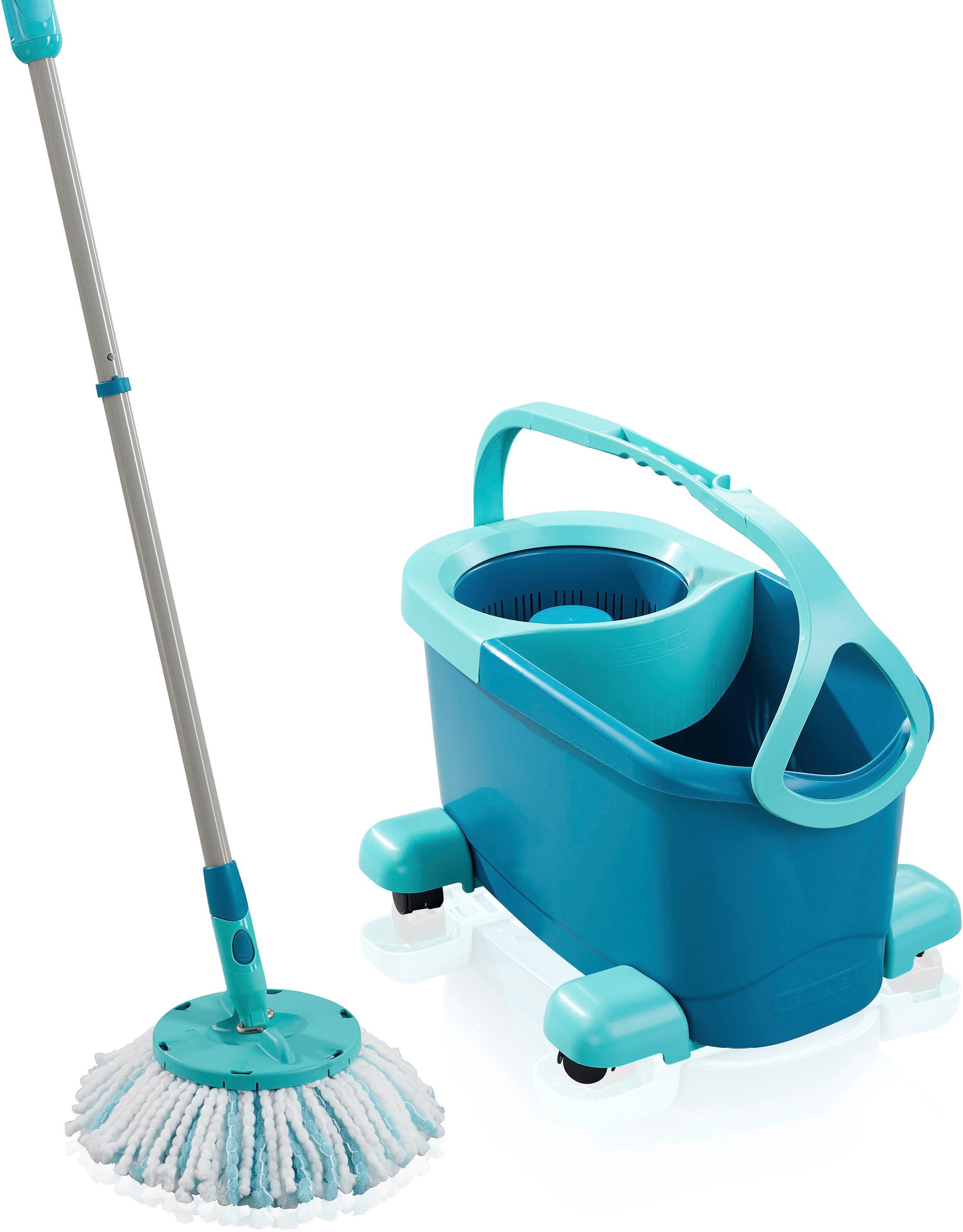 Leifheit Bodenwischer-Set Set CLEAN TWIST Disc Mop Ergo Mobile, inkl. Rollwagen und Eimer