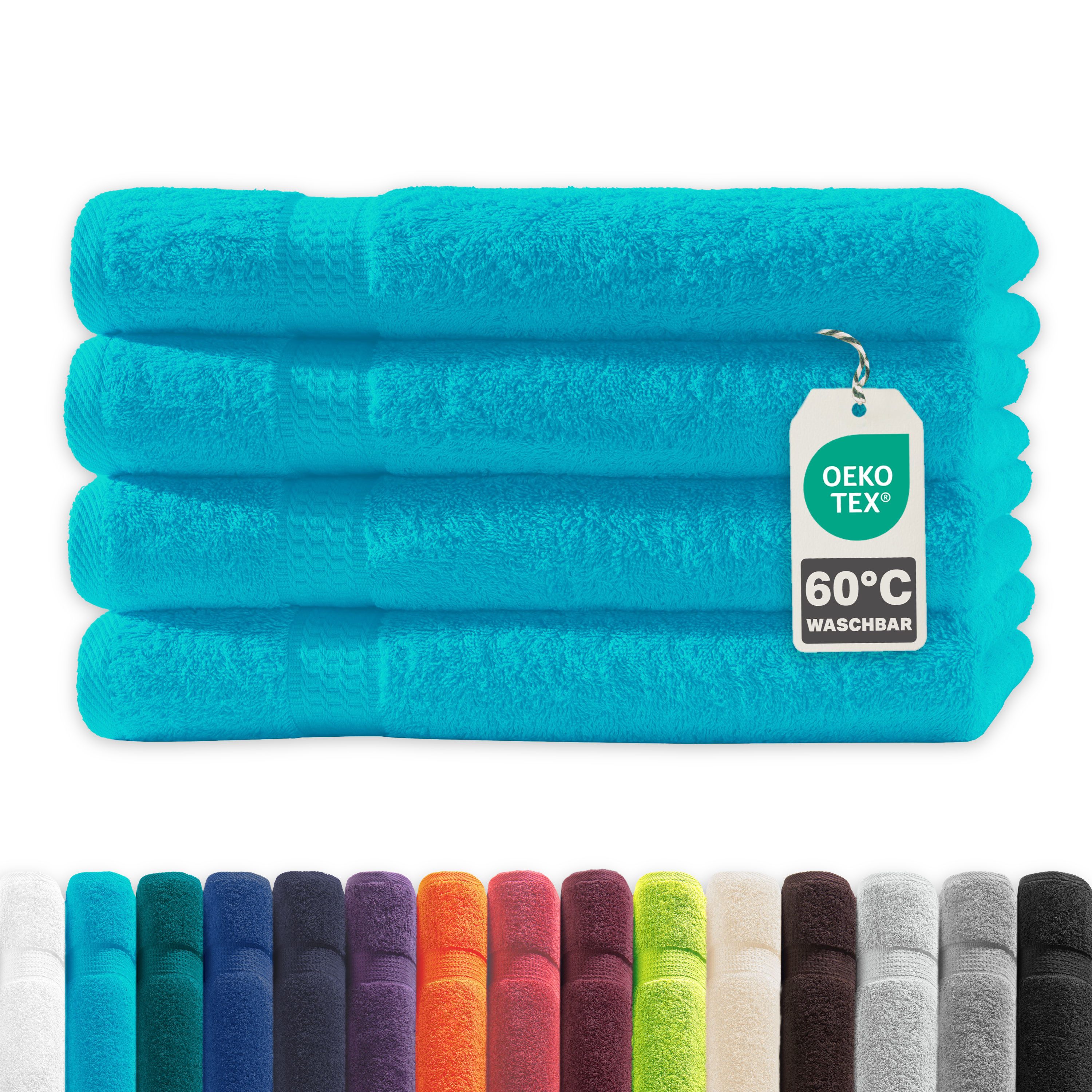 Devior Handtuch Set Frottierserie Elegance in vielen Farben, hochwertig mit 500 g/m², Handtücher - 100% Baumwolle (4-St), 50x100 cm, saugstark, schnelltrocknend, pflegeleicht & geruchsneutral