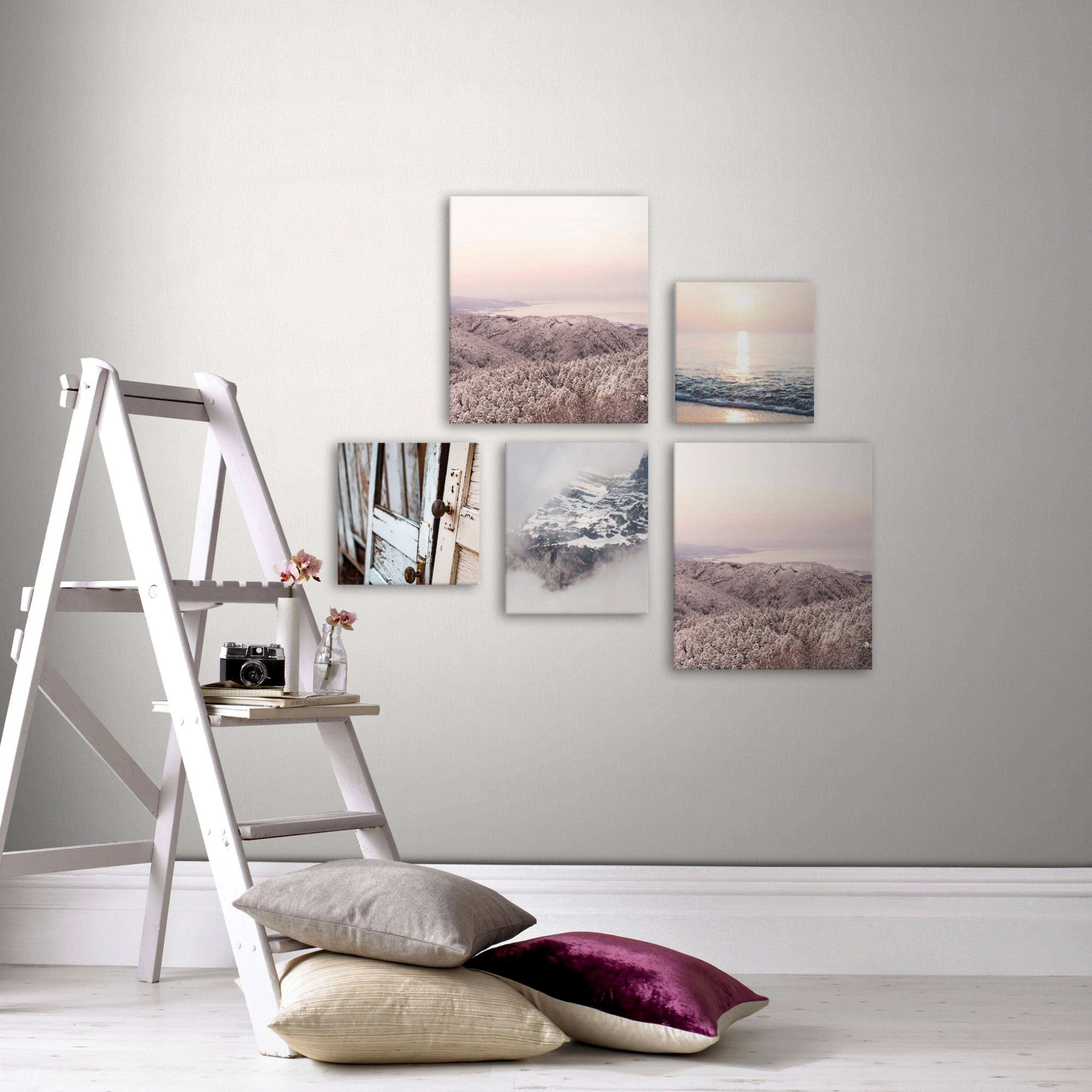 Art for the home Mehrteilige Bilder Art for the Home Ruhe Leinwandbild Wanddeko Set of 5, Zen (Set, 5 St), beruhigend SET 5-Teilig 80x60 cm