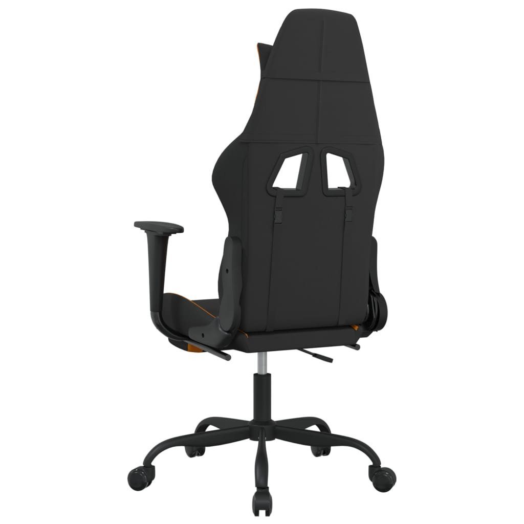 St) Orange & (1 mit furnicato Massage Gaming-Stuhl und Schwarz Fußstütze Stoff