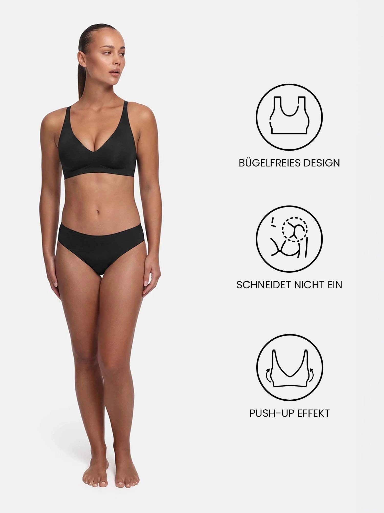 cfab (creamy fabrics) Bügelloser BH Comfort Push-Up BH-Sunset Orange-M (1-tlg)