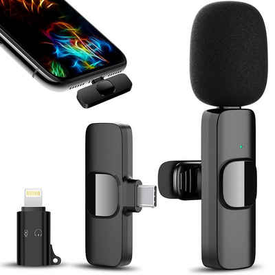 zggzerg Mikrofon iPhone/Android Lavalier Mikrofon Wireless, für Live-Streaming-Podcast