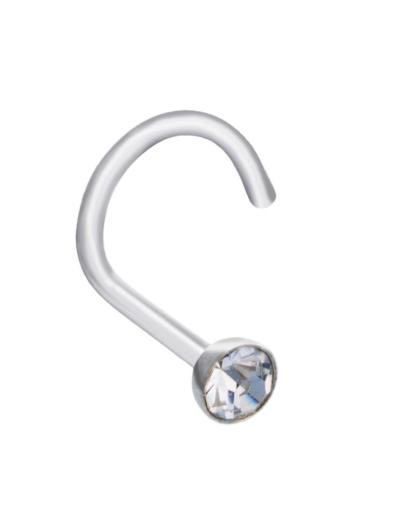 Paletti Nasenpiercing Nasenpiercing mit transparentem Kristallstein, Transparenter kristallstein