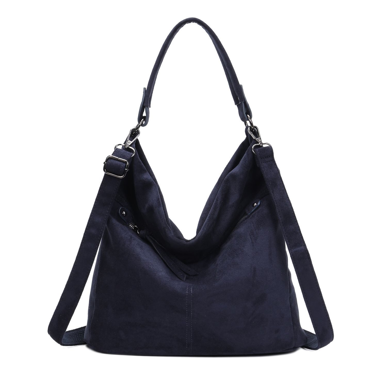 Schultertasche Damen Tasche Samt Shopper Hobo-Bag Umhängetasche Wildleder-Optik Reise