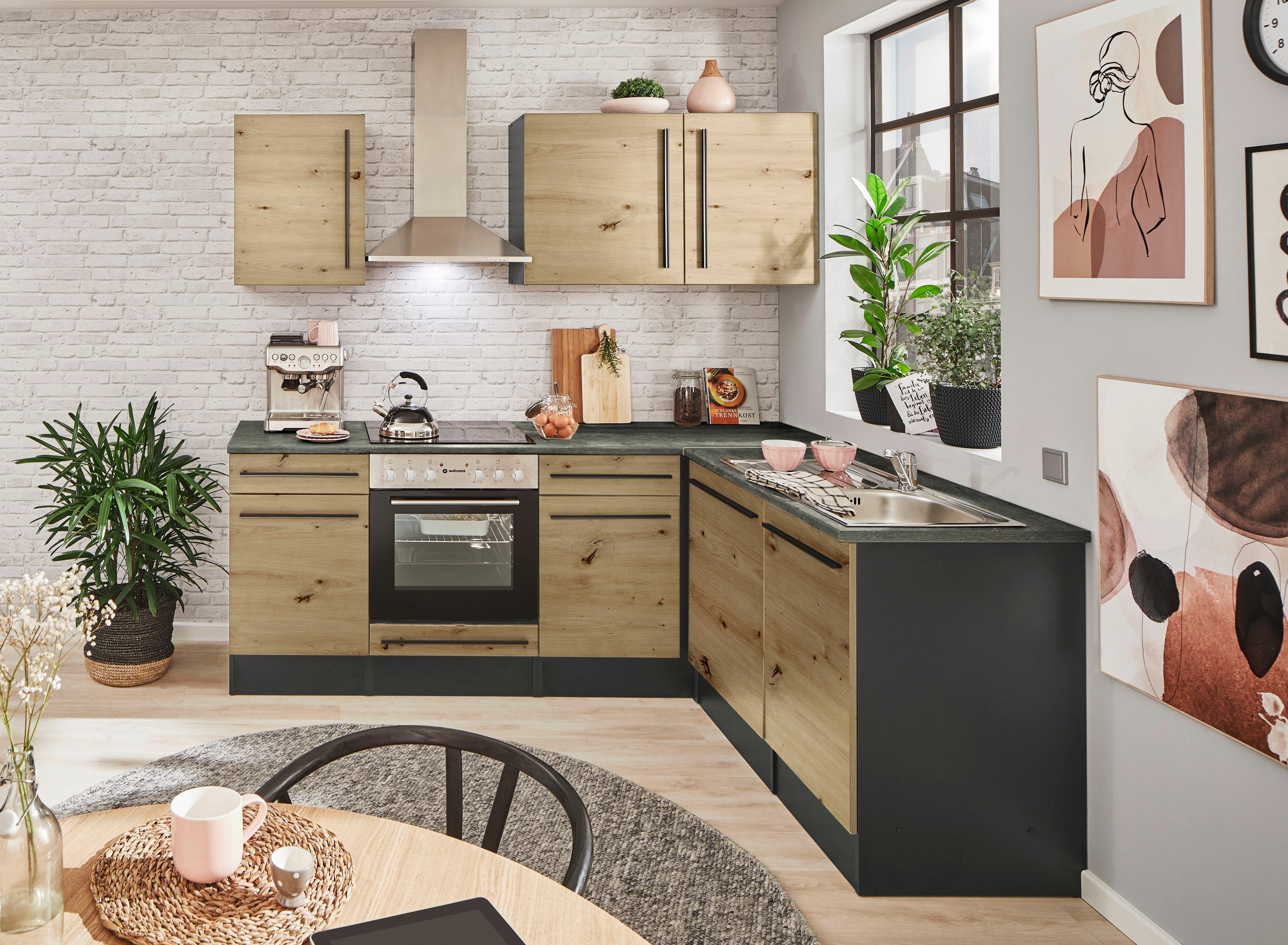 BASIC by Balculina Winkelküche Jazz, Stellbreite 220x175 cm, wahlweise mit E-Geräten