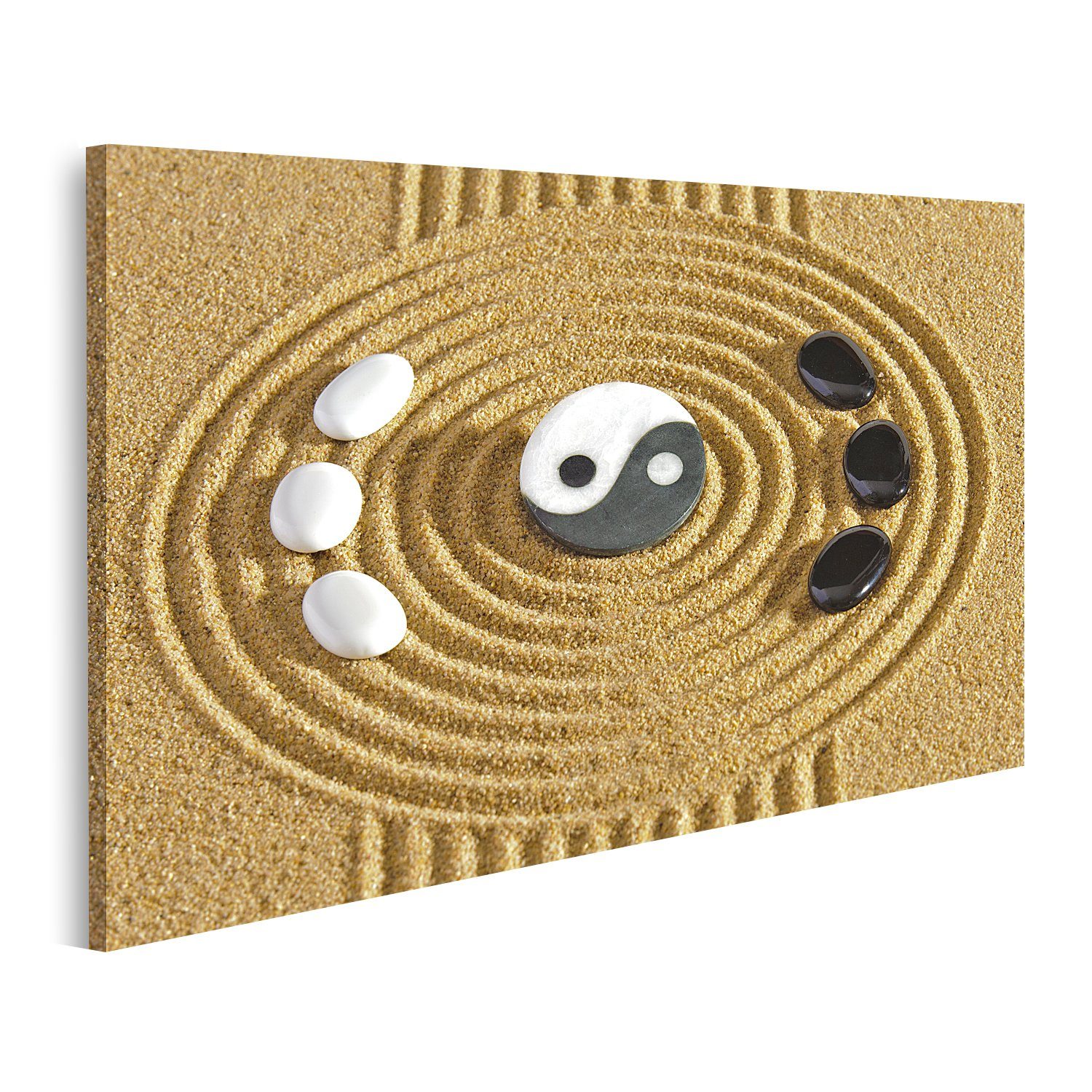 islandburner Leinwandbild Bild auf Leinwand Japan Zen-Garten Japanische Steine Yin Yang Wandbild