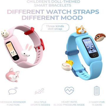 findtime Smartwatch (0,96 Zoll, Android, iOS), Kinderuhr Mädchen Schrittzähler Uhr Wecker Benachrichtigung Fitnessuhr