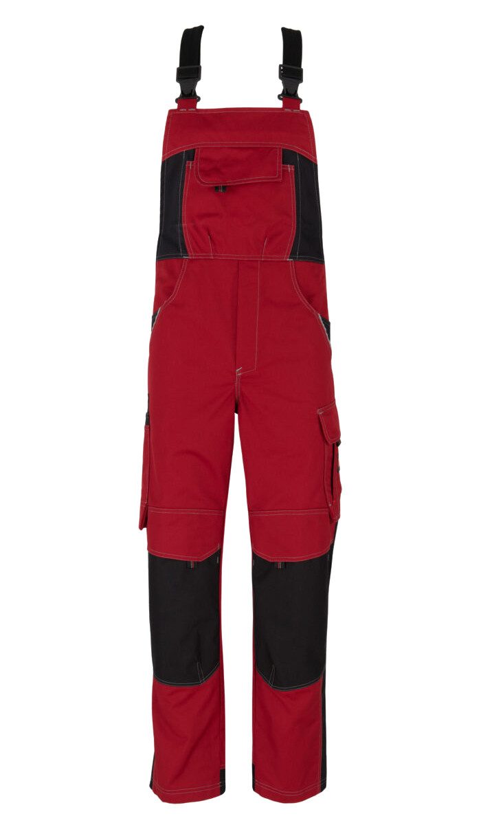 BEB Latzhose beb HANDWERK Herren Latzhose INFLAME Polyestermix Rot/Schwarz