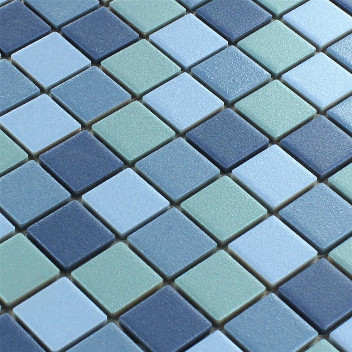 Mosafil Mosaikfliesen Keramik Mosaik Fliesen Lenadora Grün Blau Rutschhemmend, Keramik 32.600x30.000, grün-blau, Verlegefertig auf ein Netz geklebt - Frostsicher - Wasserfest -