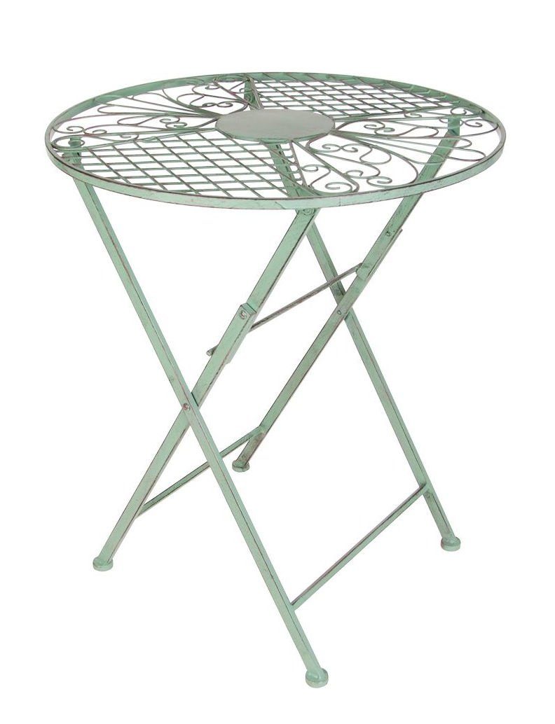 Spetebo Gartentisch Metall Klapptisch antik grün 71 x 60 cm (Stück, 1