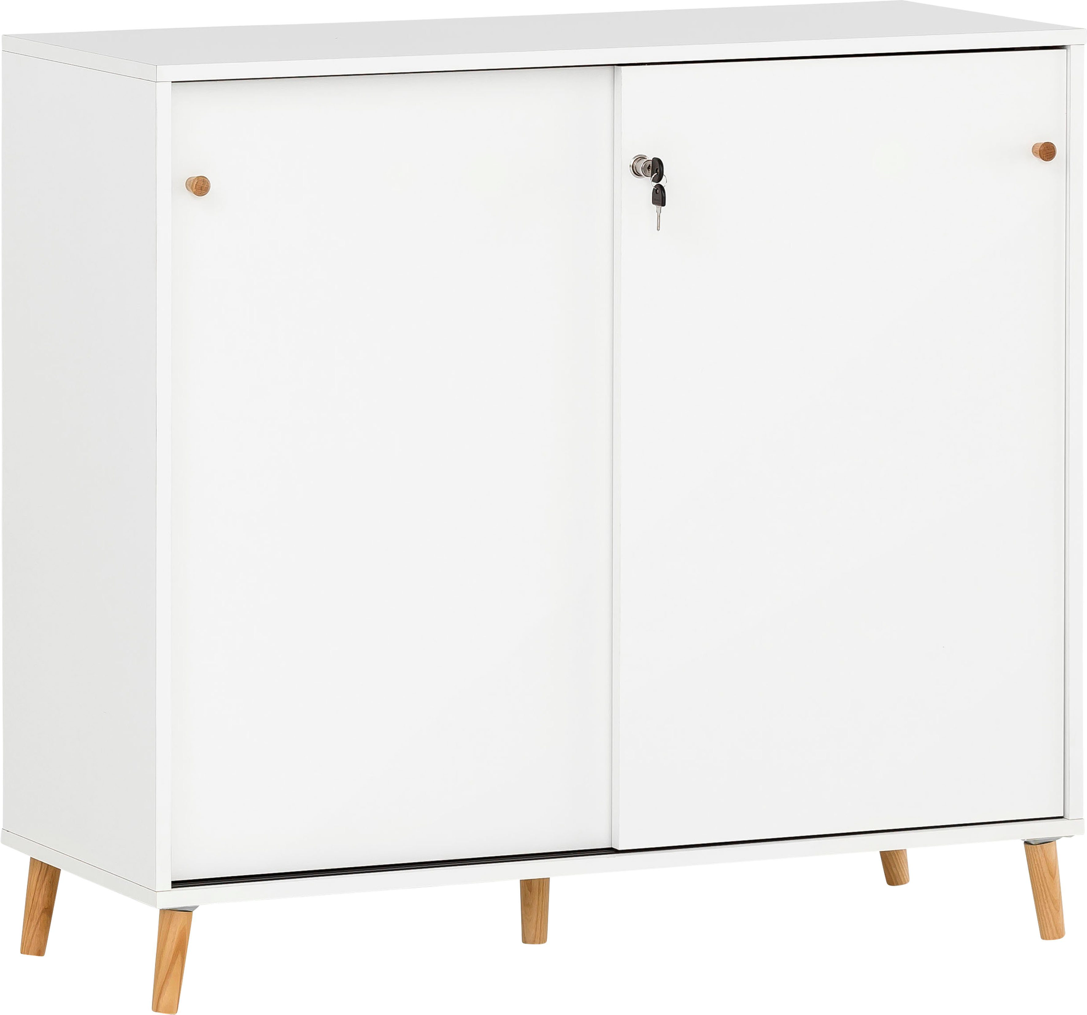 Schildmeyer Aktenschrank Serie 500 Breite 100 cm, weiß abschließbar | weiß