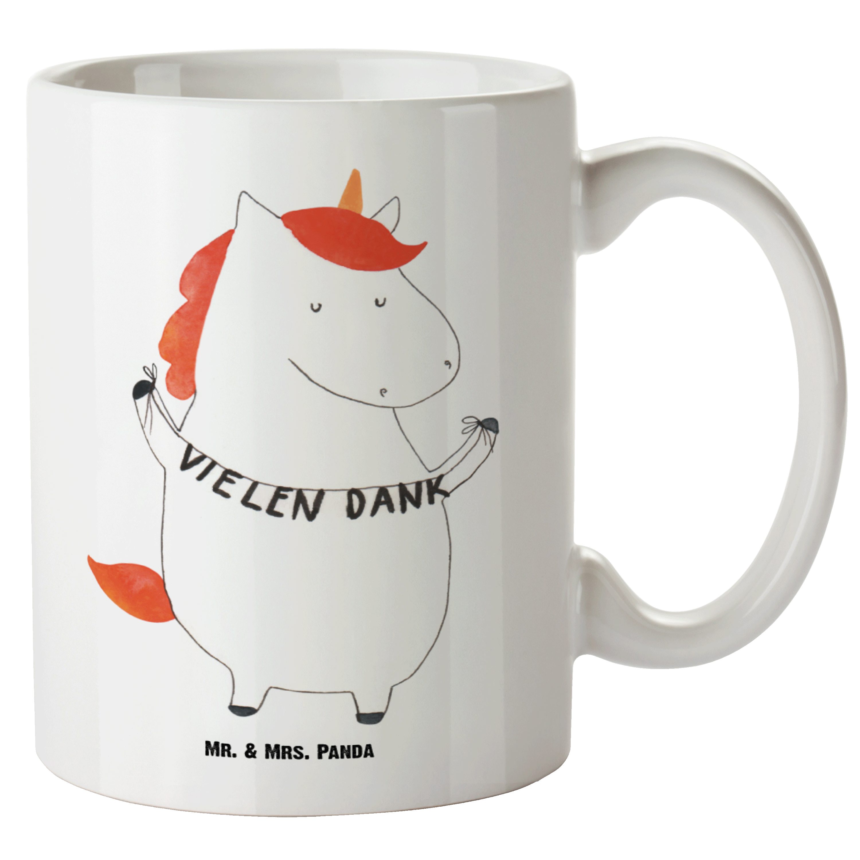 Deko, XL Mrs. & Vielen Grosse - Keramik Tasse - Tasse Einhorn Kaffeetas, Dank Geschenk, Panda Einhorn Mr. Weiß