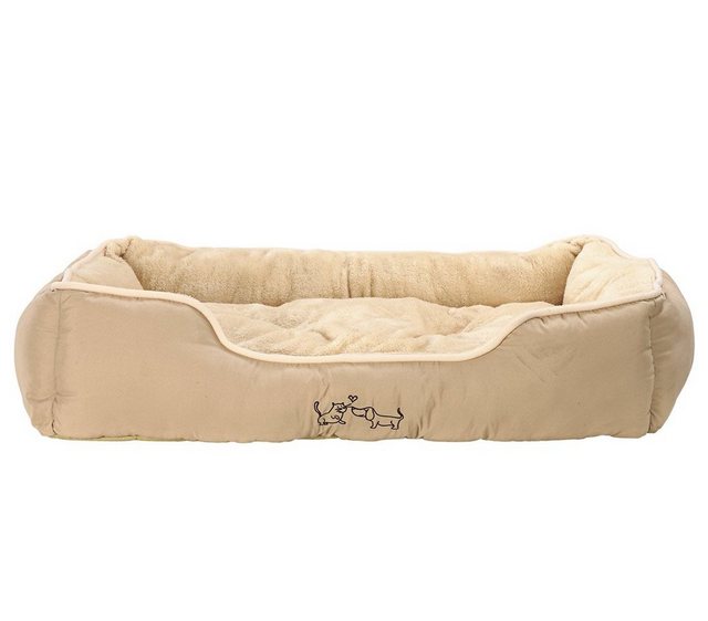 Dehner Tierbett “Hunde-/Katzenbett Sammy, beige, versch. Größen”, hochwertiges Hundebett/Katzenbett, mit herausnehmbarem Liegekissen