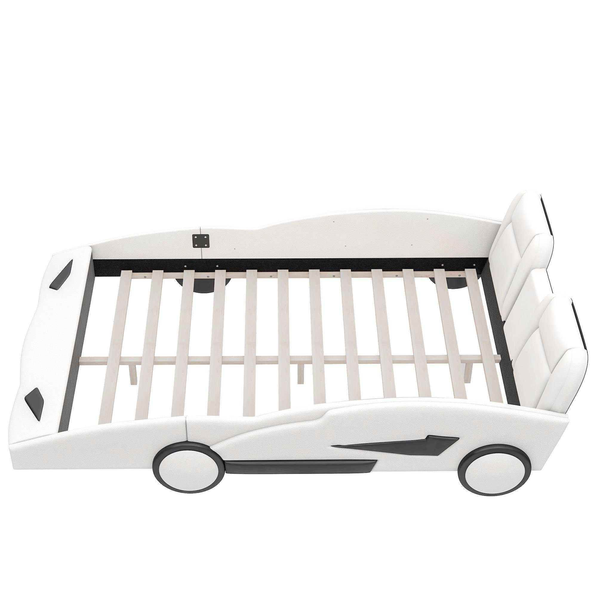 Schwarz/Weiß) Einzelbett,Kinderbett,geeignet Autobett Fangqi Autobetten, Kinderbetten, 140x200cm Frauen Männer und Auto für (Familienbett,Auto-Modellbetten,