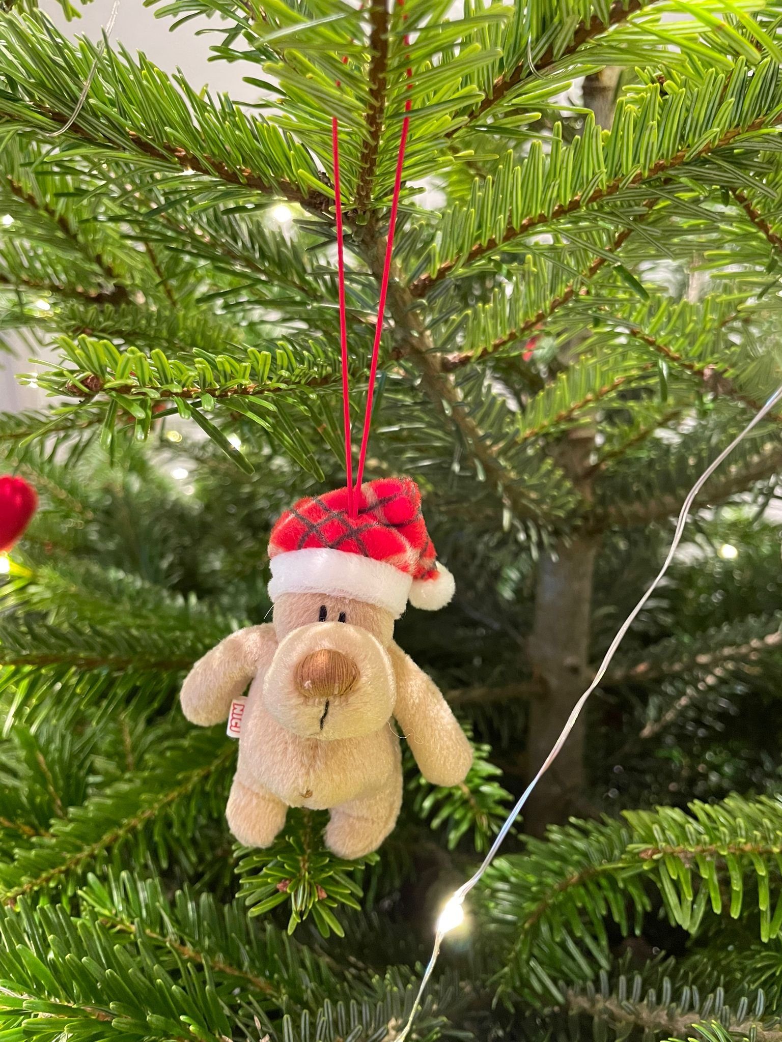 Nici Christbaumschmuck Nici Rudolfo beige mit roter Weihnachtsmütze 4 tlg. oder 8 tlg. (4-tlg)