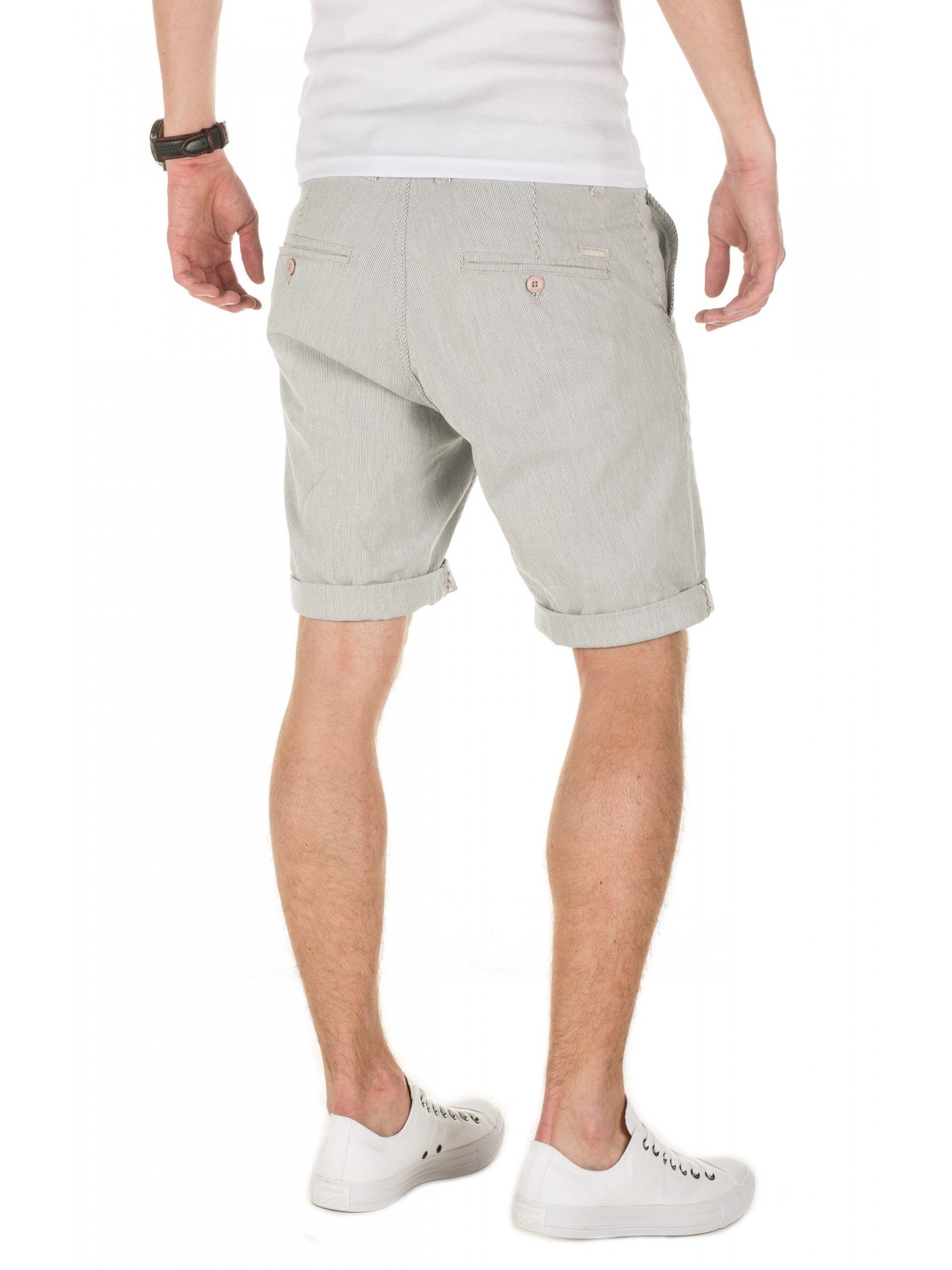 (high Shorts Shorts Yazubi Herren Chino Edward 154101) mit Stretchanteil rise Grau Chinoshorts