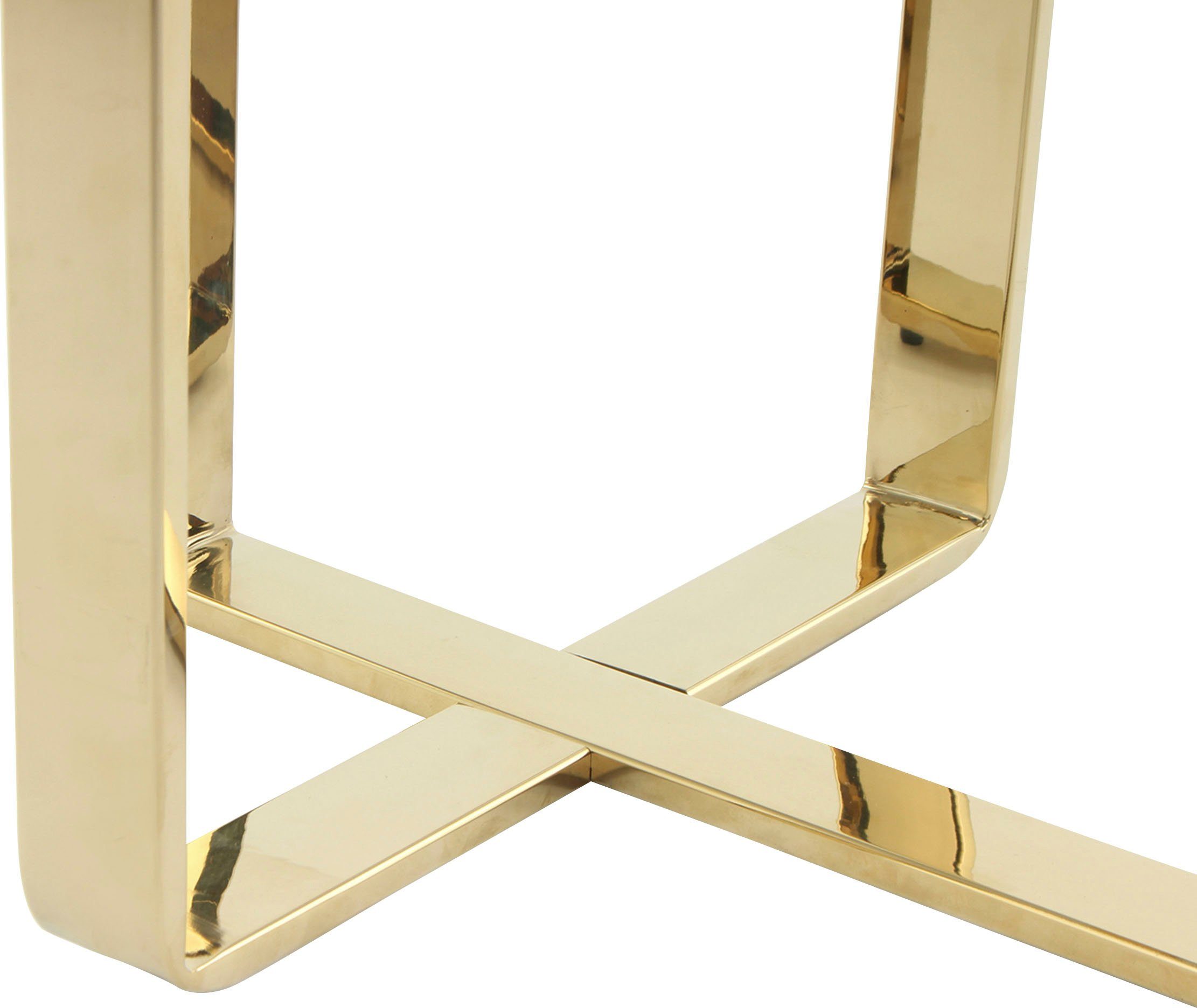 Kayoom Beistelltisch Katris, ausgefallenes Ablageflächen Gold zwei Gestelldesign aus Edelstahl