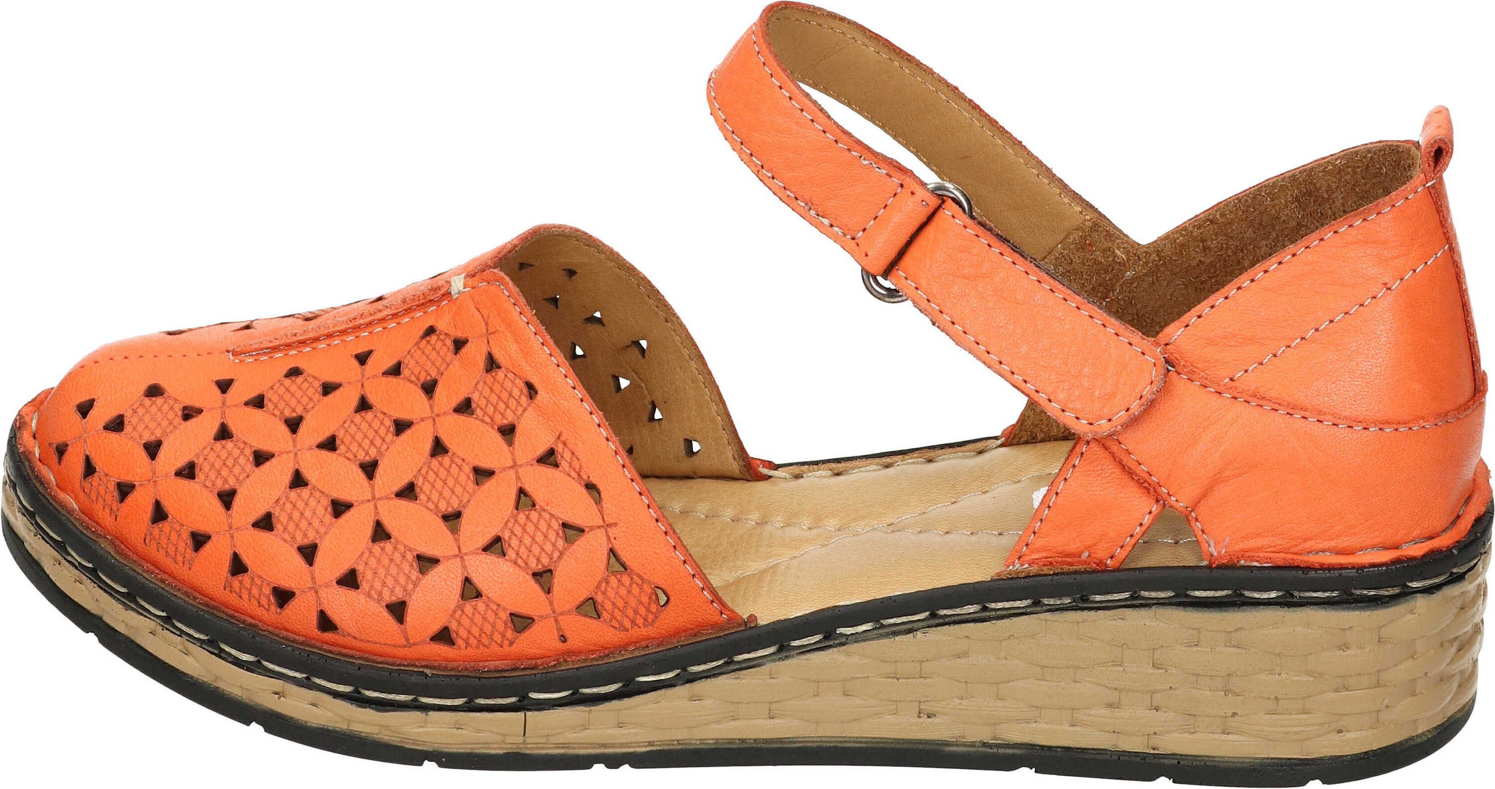Manitu Sandaletten Sandalette Leder echtem aus orange