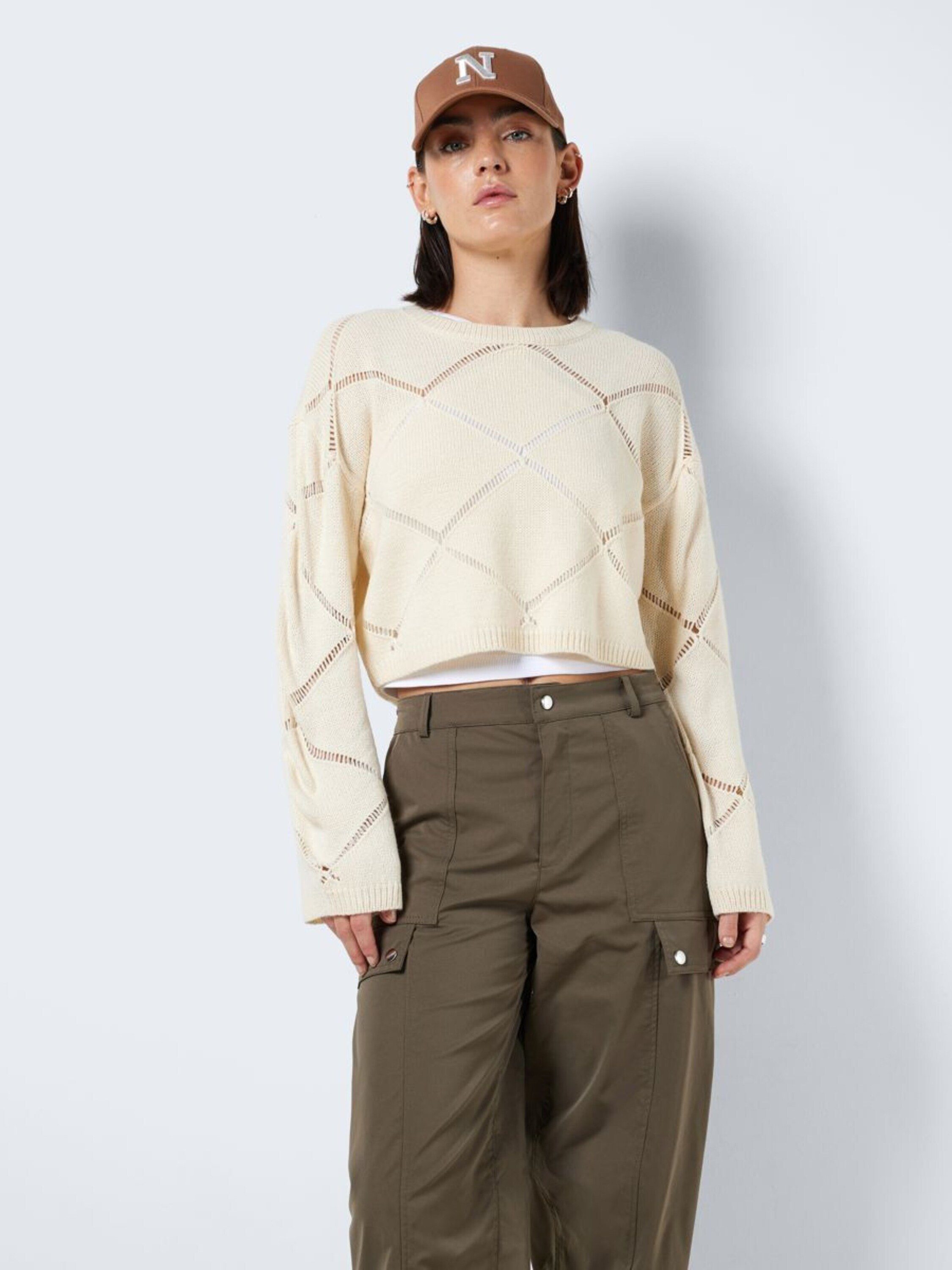 Noisy may Strickpullover June (1-tlg) Lochmuster günstig online kaufen