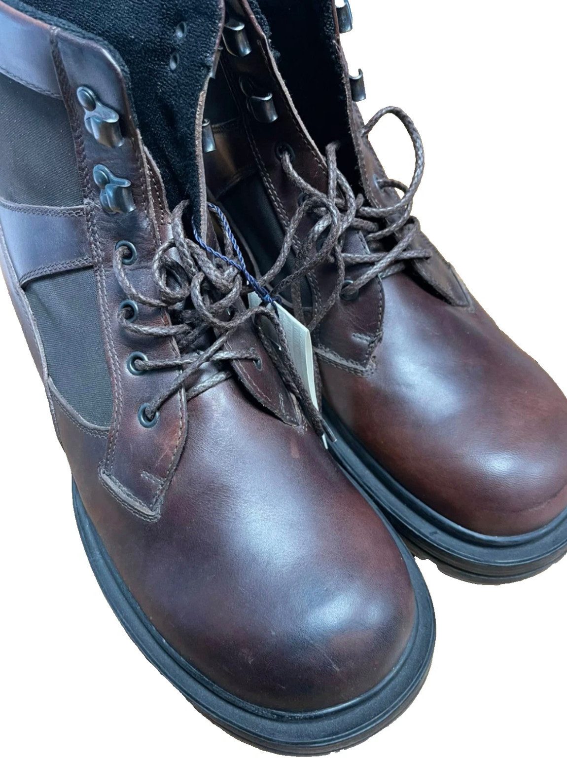 Emporio Armani Trekking Boots Vintage Look Made in Italy Lederstiefel Winterboots Warmes futter,dicke Gummiprofilsohle mit hoher Griffigkeit