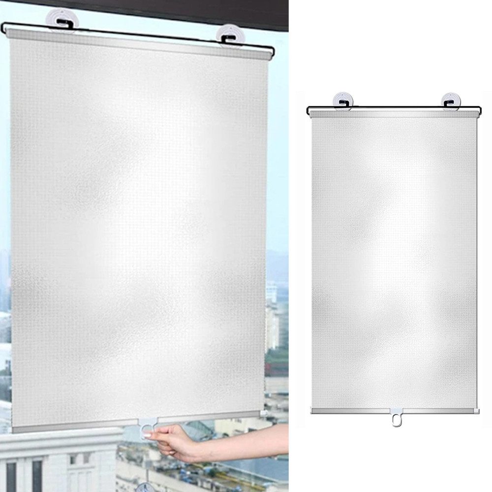 Verdunklungsrollo Sonnenschutz Rollo mit Saugnäpfen,Verdunklungsrollo ohne Bohren, Agger, Teleskopisch, Tragbar, Für Fenster & Auto