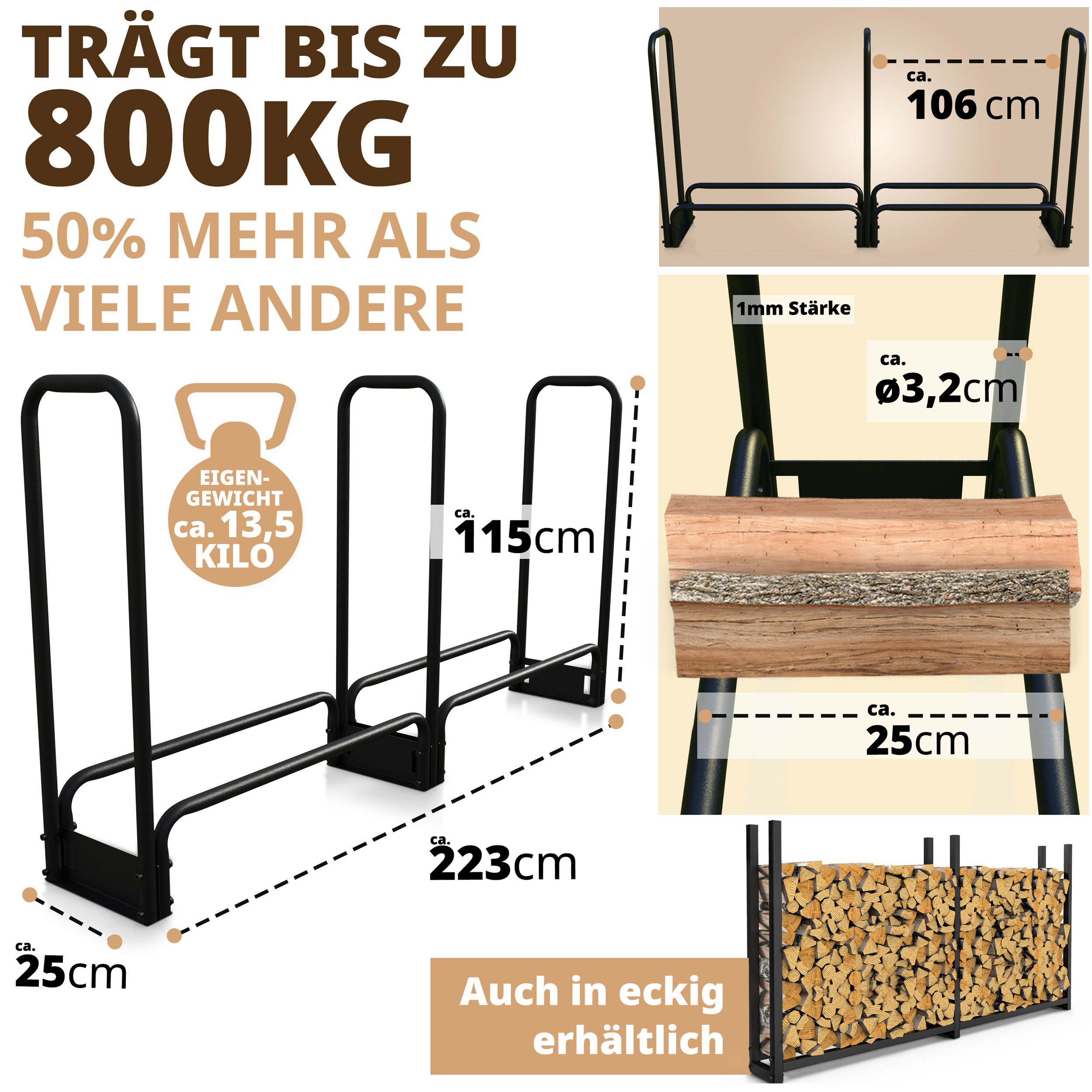 LAWA Living and Lifestyle Kaminholzregal außen günstig online kaufen