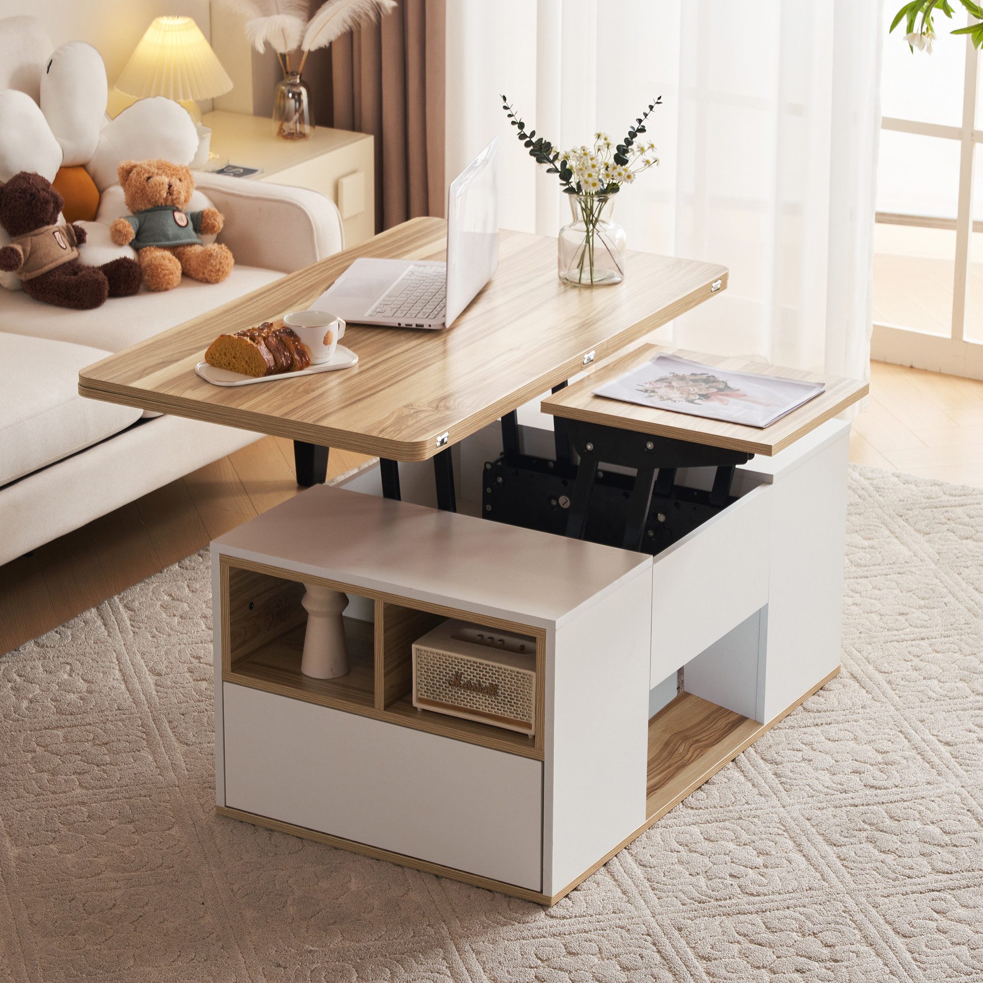 MODFU Couchtisch Wohnzimmertisch (Couchtisch mit Schubladen, günstig online kaufen