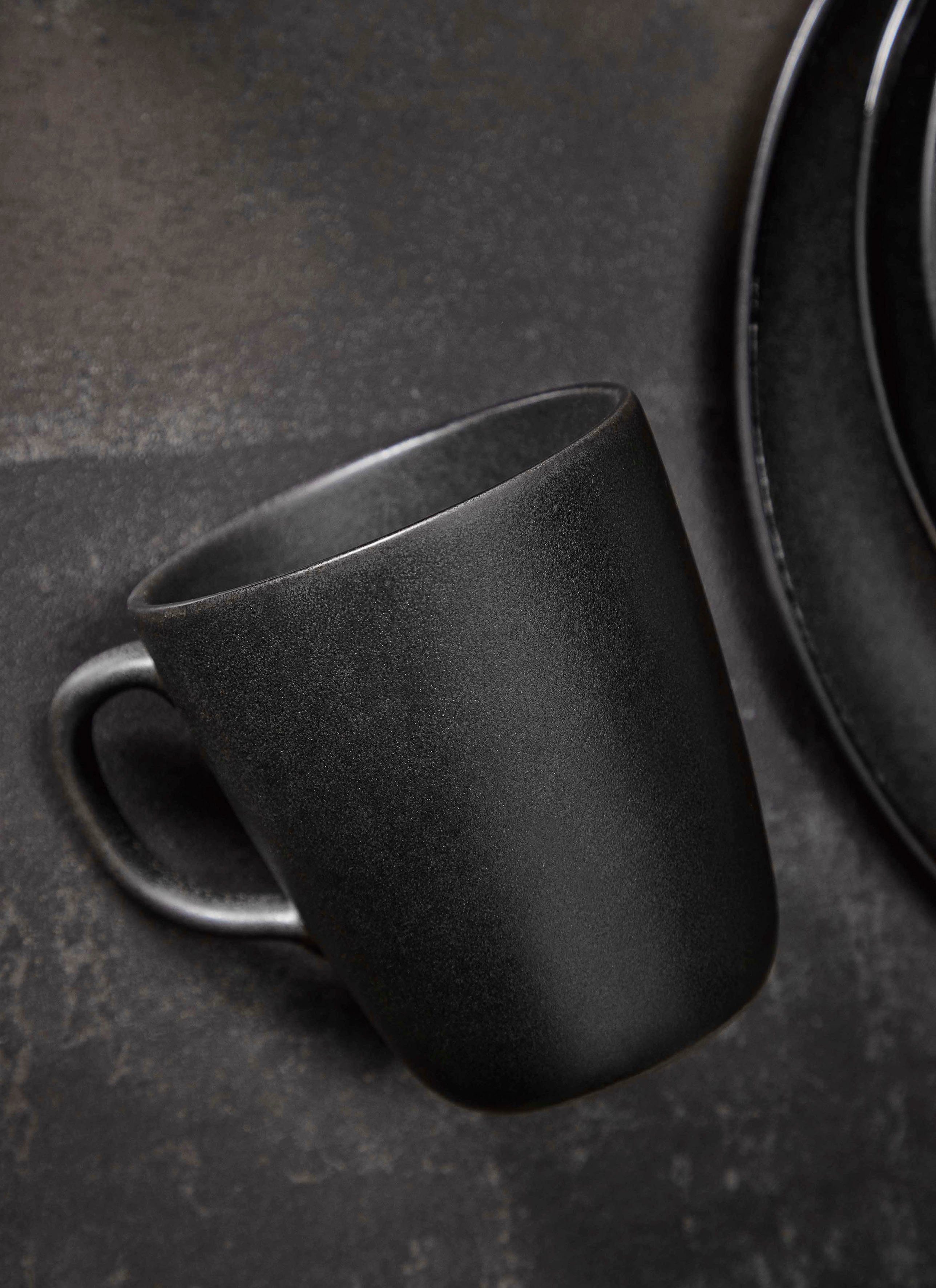 aida 4-teilig Tasse Steinzeug, Titanium Black, cl, RAW 35