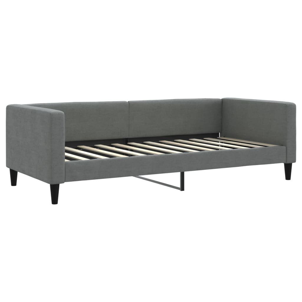 vidaXL Bett Tagesbett Dunkelgrau 90x200 cm Stoff