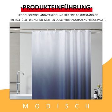 MAGICSHE Duschvorhang Breite 180 cm, Höhe 180 cm, Wasserdichter und Anti-Schimmel Stoff Duschvorhang, Polyester waschbar