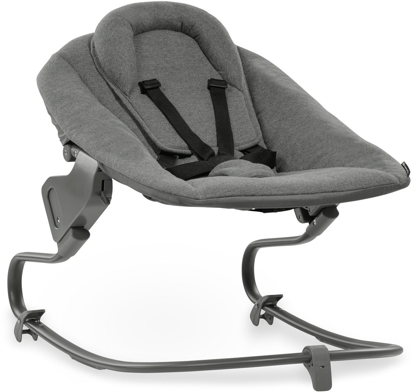 Hauck Babywippe Alpha Bouncer Premium, Dark Grey, für Neugeborene mit Wippgestell, für Hochstuhl Alpha+ und Beta+