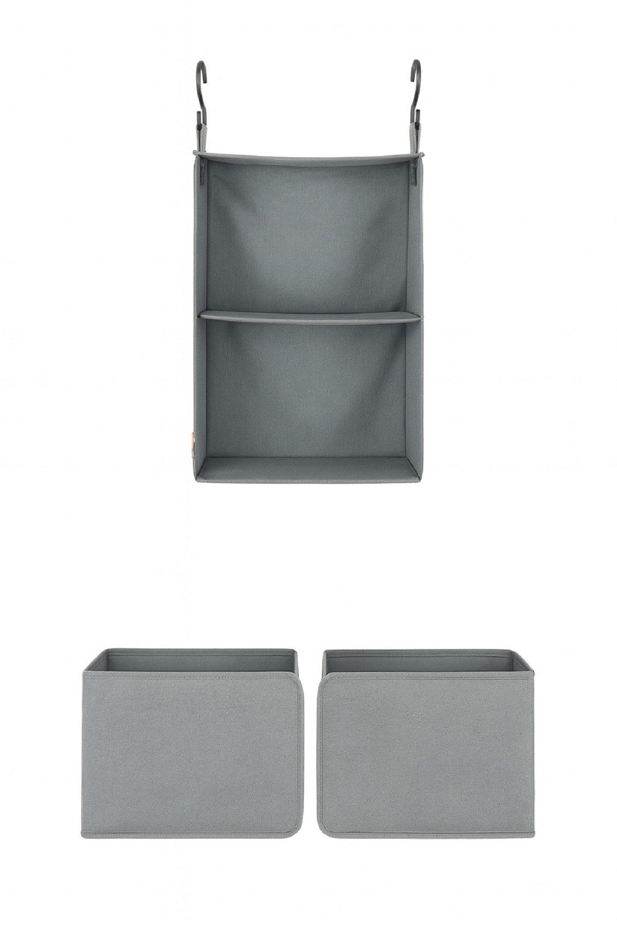 genialo Hängeregal Kleiderschrank Organizer mit 2 Boxen, 2 Fächer, für Schrank/Waschküche